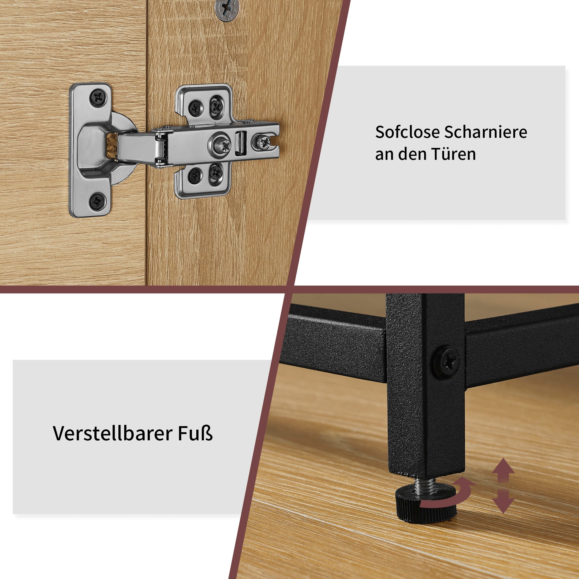 OTTO home Sideboard »Tayler«, pflegeleichte Melaminoberfläche, Metallgestell, Breite 160 cm