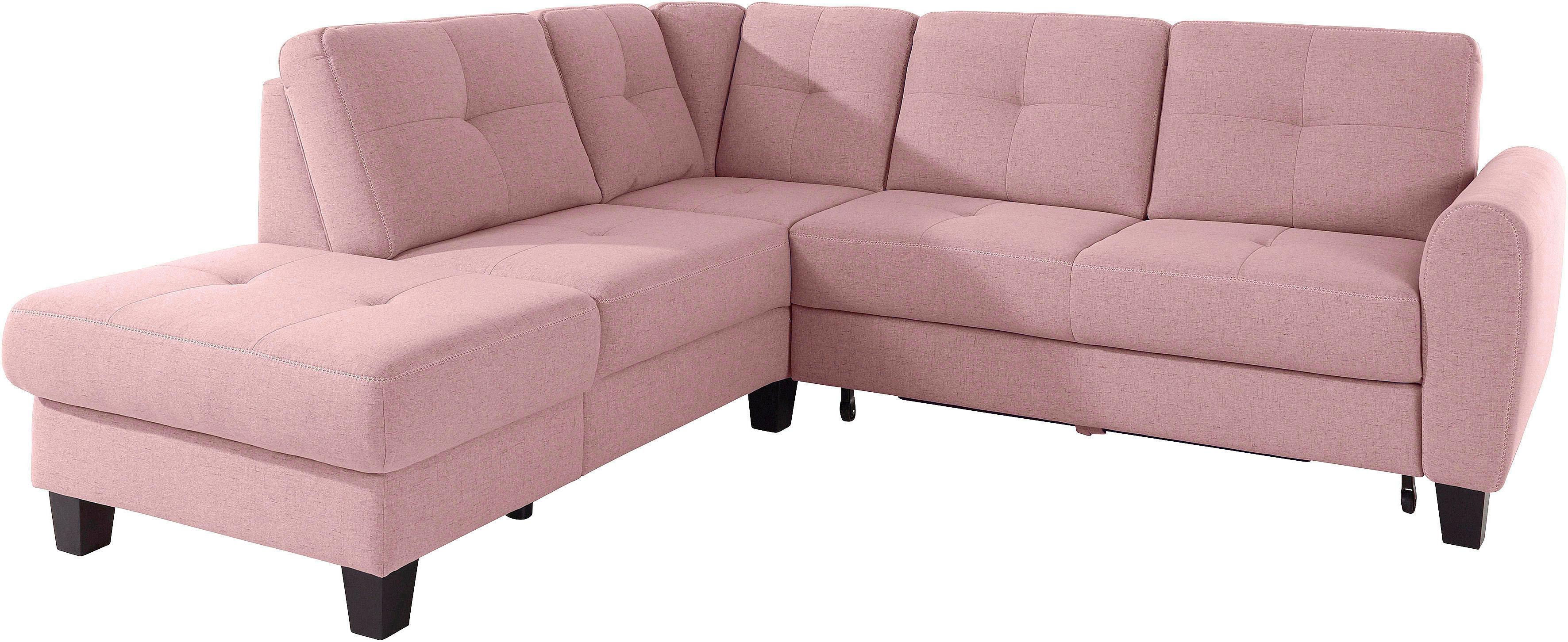 sit&more Ecksofa "Varese L-Form" mit Federkern, wahlweise mit Schlaffunktion und Stauraum