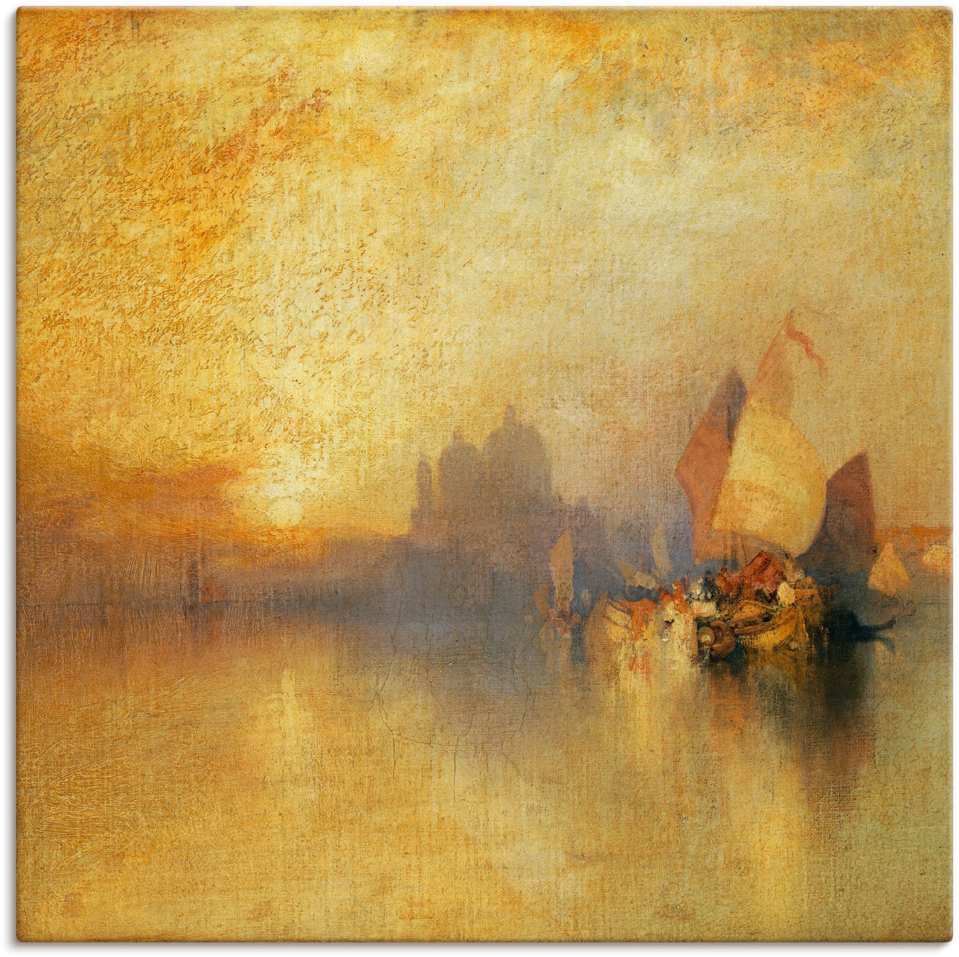 Artland Leinwandbild "Venedig bei Sonnenuntergang.", Sonnenaufgang & -untergang, (1 St.), auf Keilrahmen gespannt