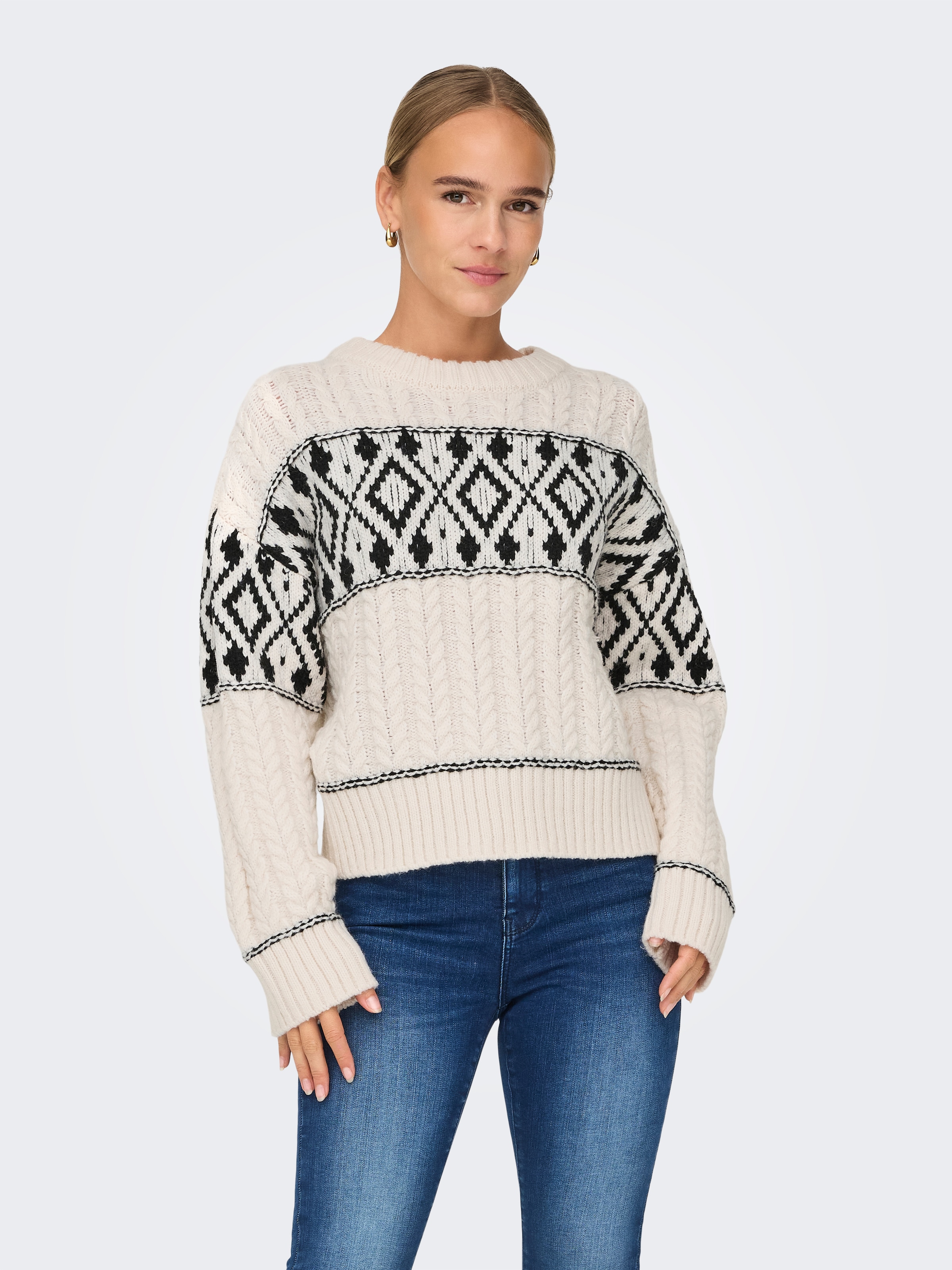 ONLY Strickpullover "ONLMARENT L/S PULLOVER KNT NOOS", mit Strickmuster günstig online kaufen