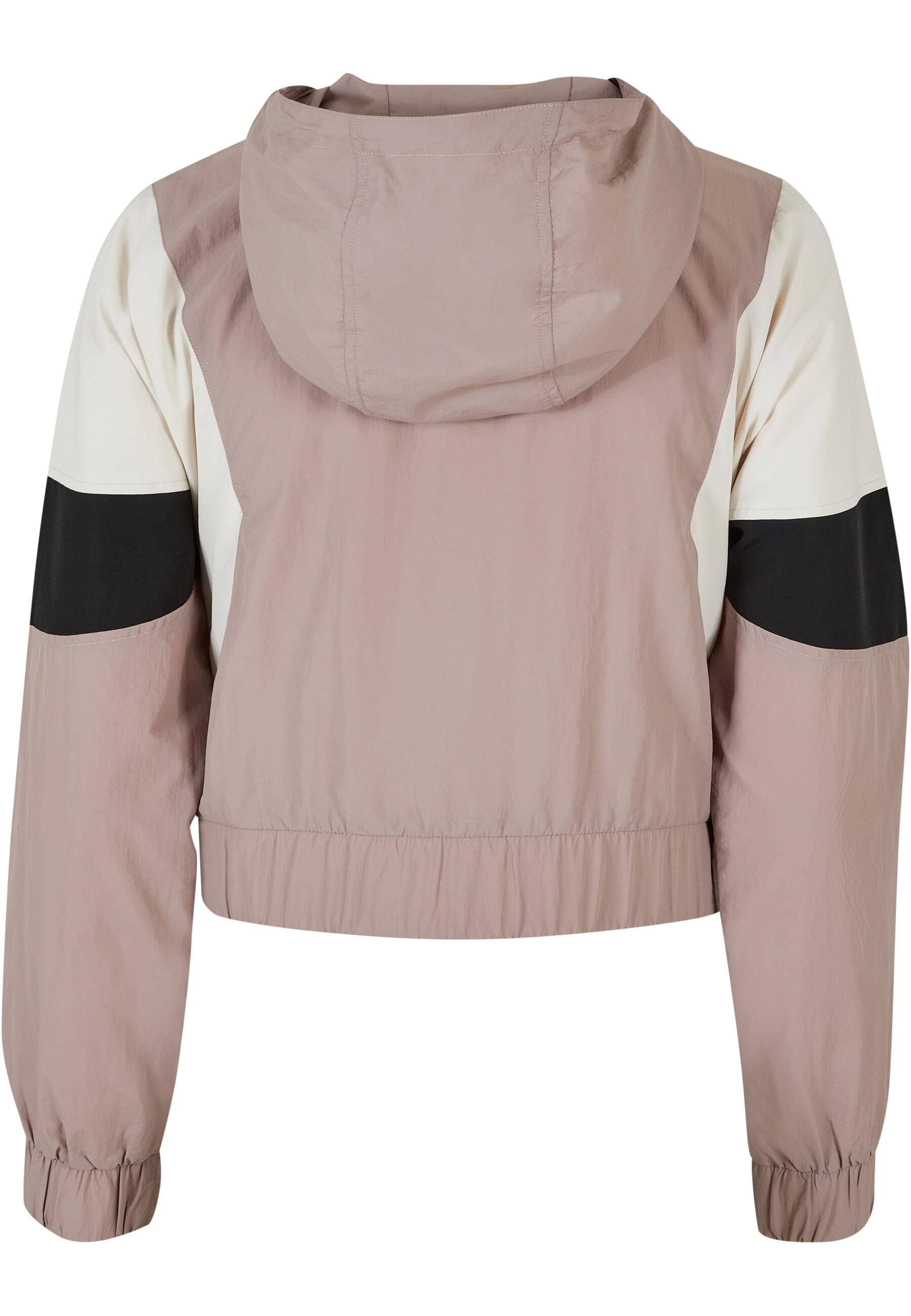 URBAN CLASSICS Allwetterjacke »Urban Classics Damen Ladies Short 3-Tone Crinkle Jacket«, (1 St.), mit Kapuze