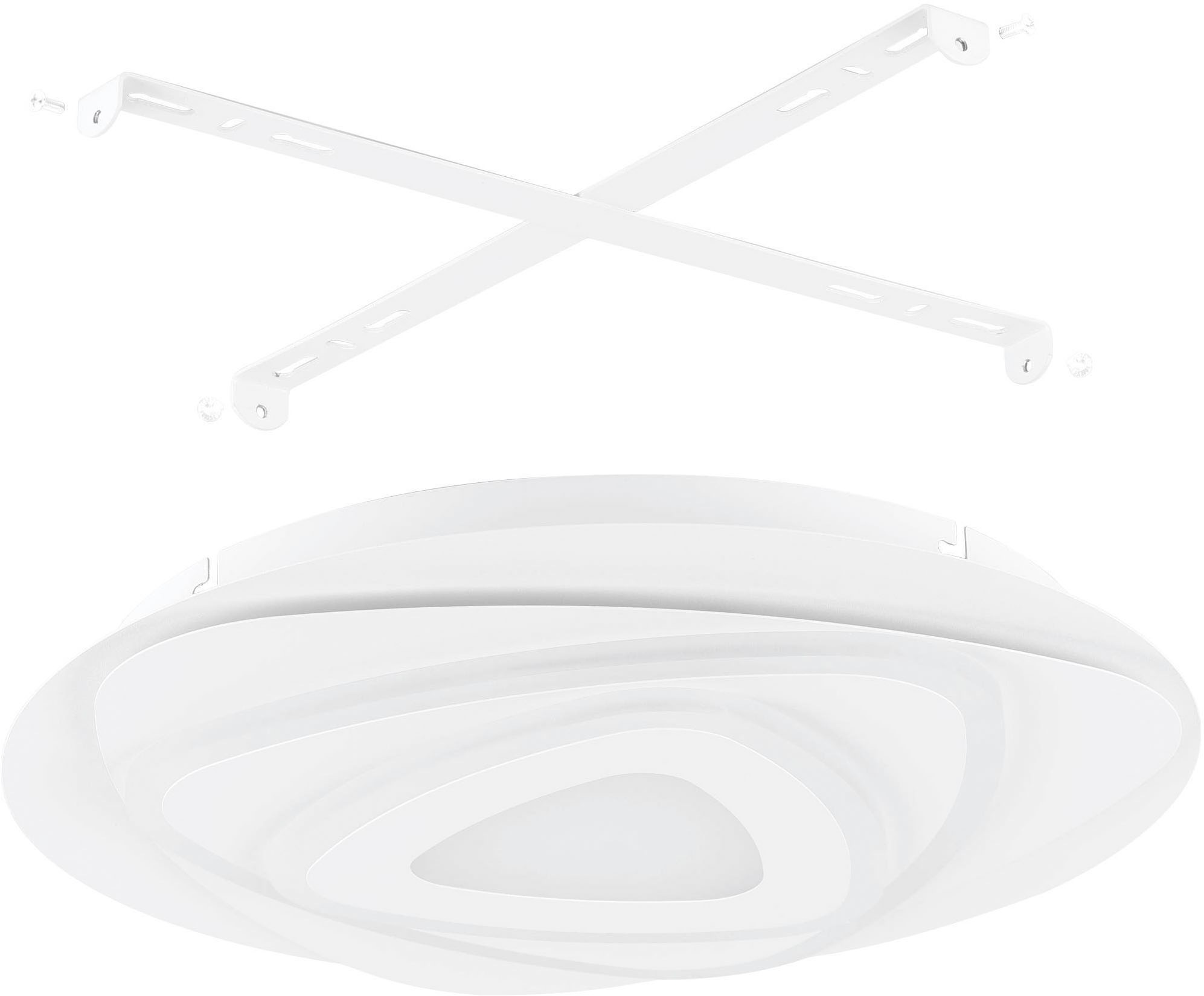 EGLO Deckenleuchte »Palagiano Deckenlampe, Deckenbeleuchtung aus Kunststoff, Flurlampe« LED-Modul 1 Stk. Neutralweiß Wand-/Deckenleuchte - H5,5 x Ø38 cm - weiß - 21W inkl.