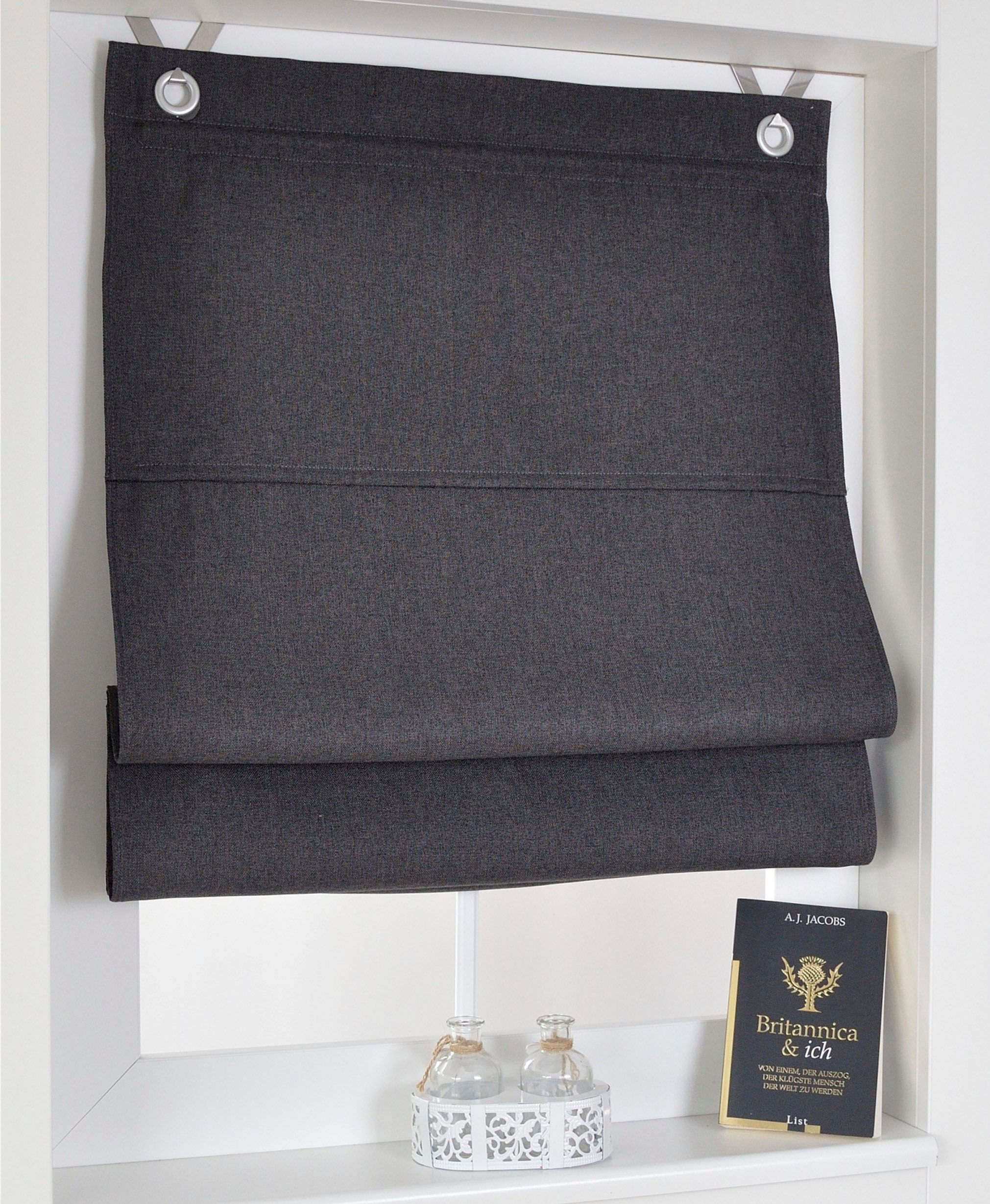 Kutti Raffrollo "Dimout" mit Hakenaufhängung ohne Bohren freihängend verdun günstig online kaufen