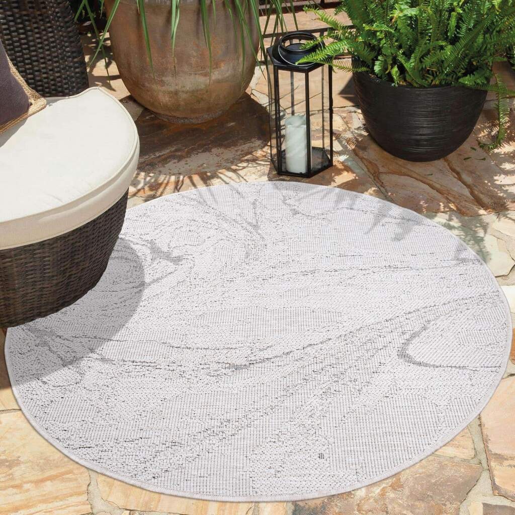 Carpet City Outdoorteppich "DUO RUG 5733" rund 5 mm Höhe Wendeteppich Wette günstig online kaufen