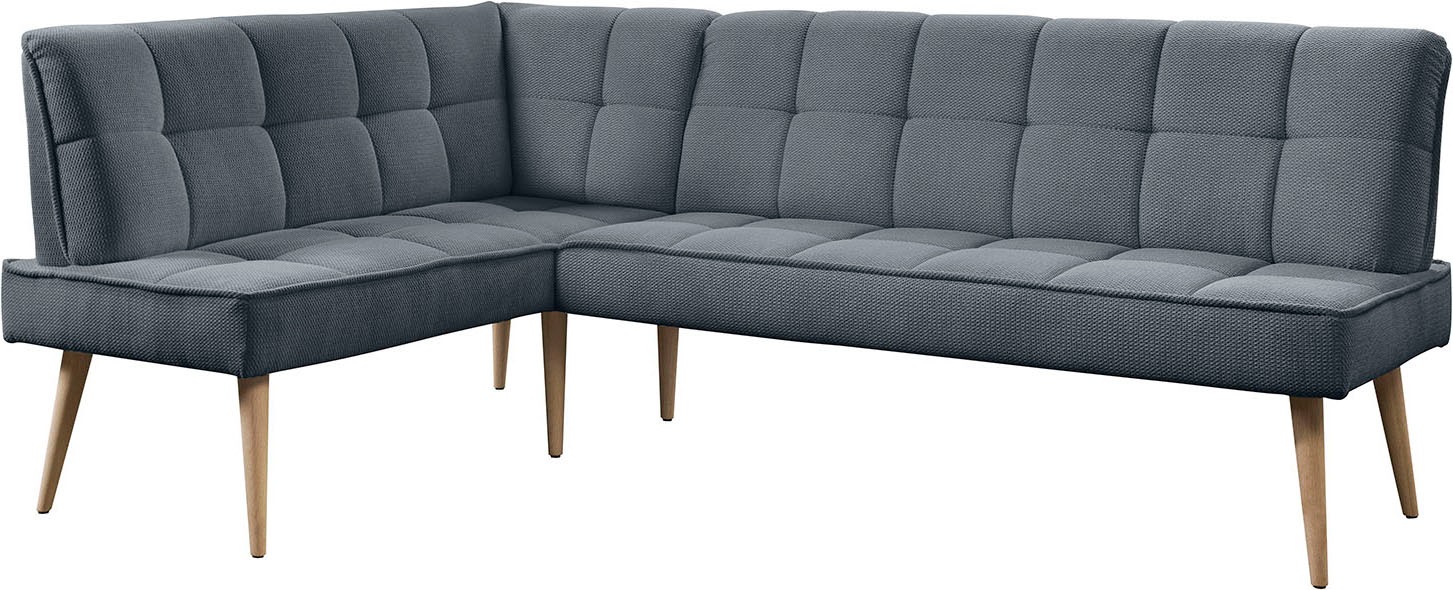 Eckbank EXXPO - SOFA FASHION "Latte", antrazith, B:234cm H:95cm T:156cm, 94% PES, 6% NY, Sitzbänke, Eckbank, moderne Sitz- und Rückensteppung, bequem und elegant, hoher Holzfuß 2
