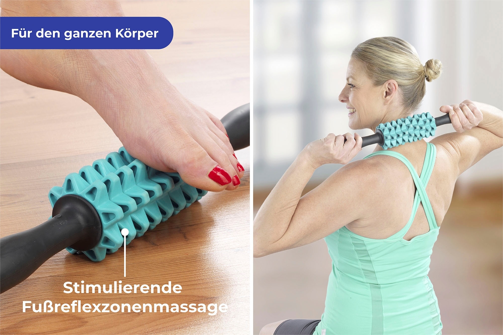 Maximex Massageroller »2-in-1 Faszien- und Massageroller«, mit 9 beweglichen Rollen