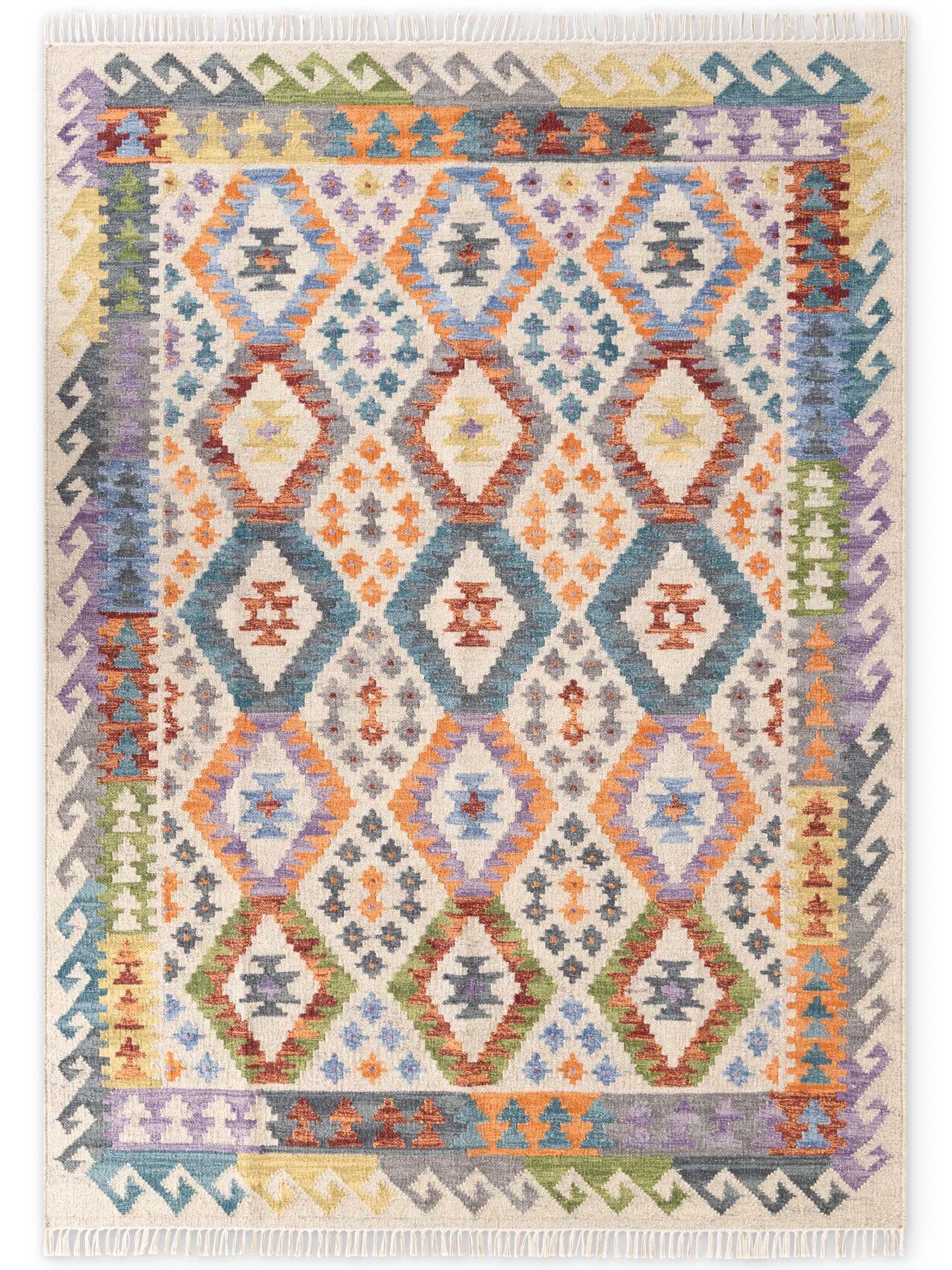 HANSE Home Teppich »Kelim Oasis«, rechteckig, 3 mm Höhe, Wolle, Baumwolle, Natur, Handgewebt, orientalisch, Boho, traditionell