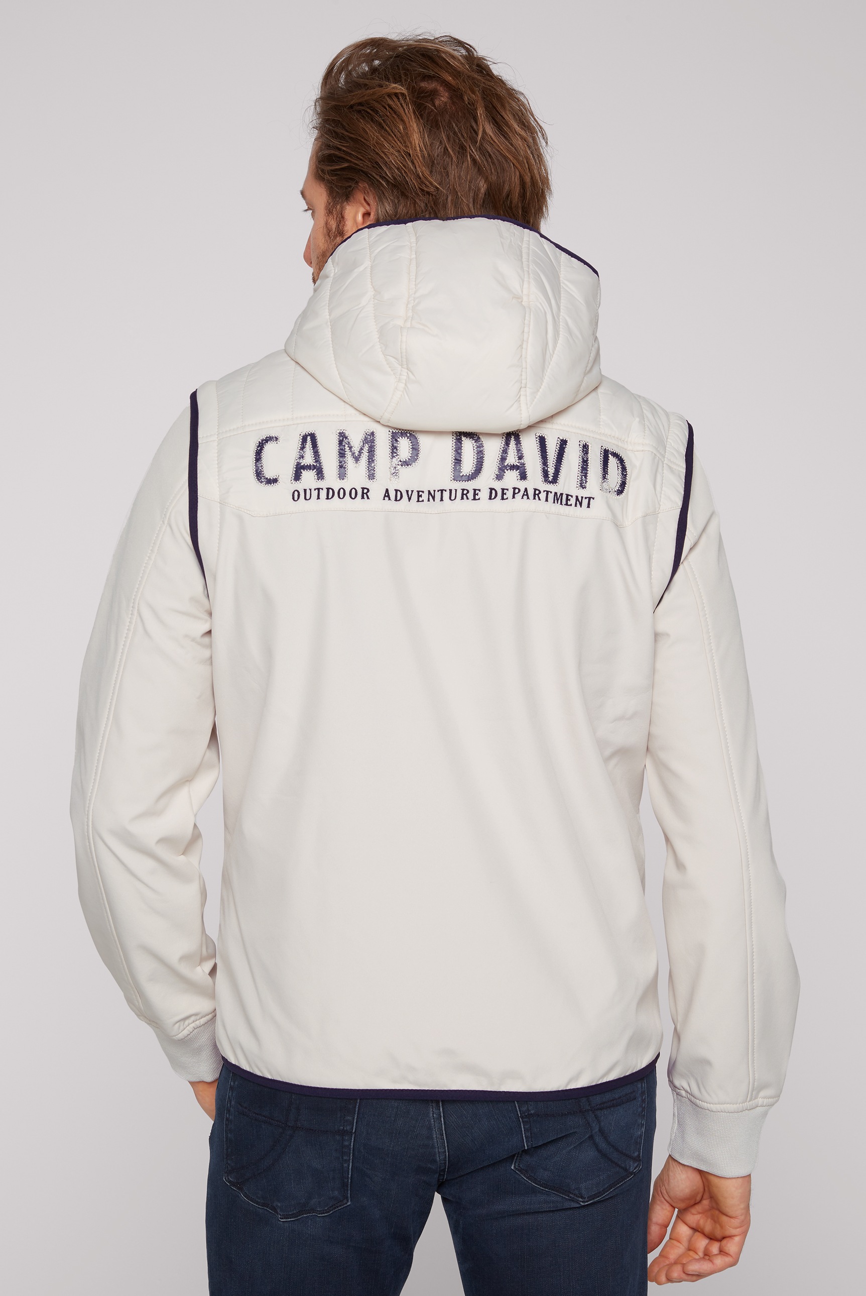 CAMP DAVID Softshelljacke, mit Kapuze, mit Label-Applikationen beidseitig günstig online kaufen