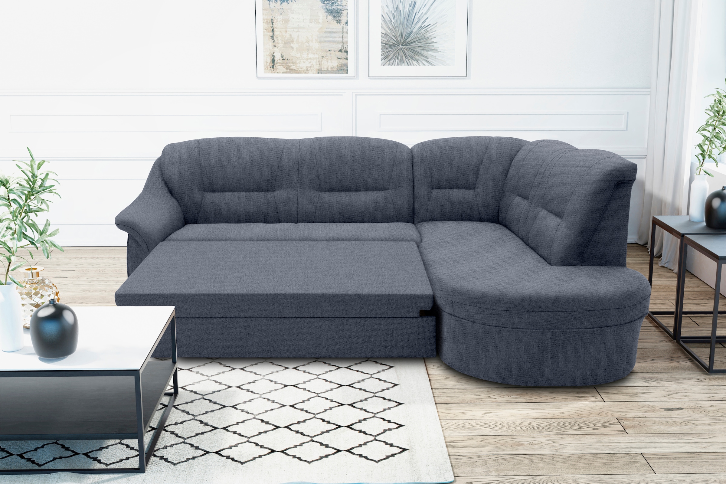 DOMO collection Ecksofa "Faenza für kleine Räume, Stellmaße 232,176cm, komf günstig online kaufen