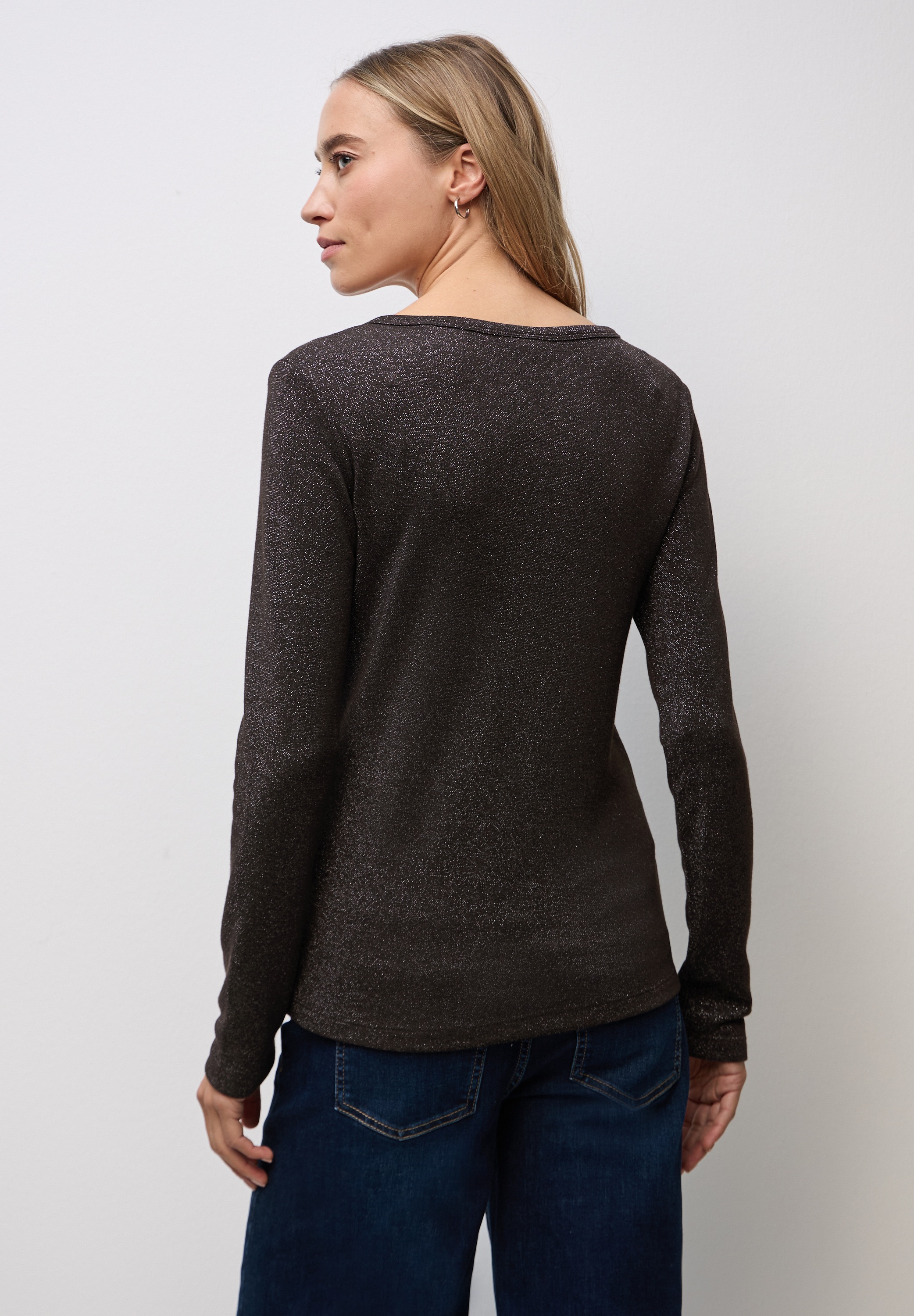 STREET ONE Langarmshirt im Glitzer-Look günstig online kaufen