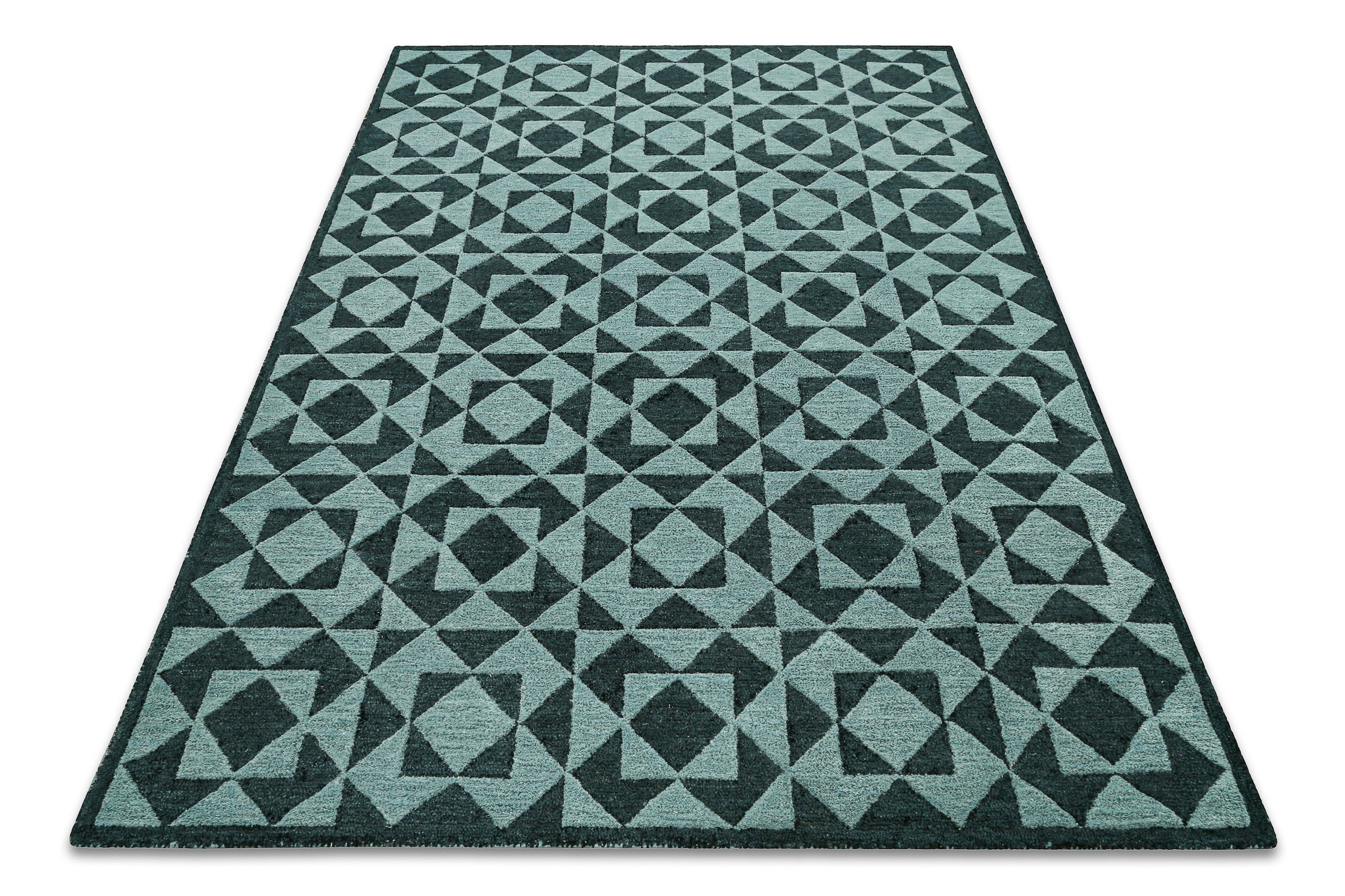 Wecon home Teppich »Downtown«, rechteckig, 10 mm Höhe, handgefertigt, pflegeleicht, Fasermix, Wohnzimmer, Schlafzimmer
