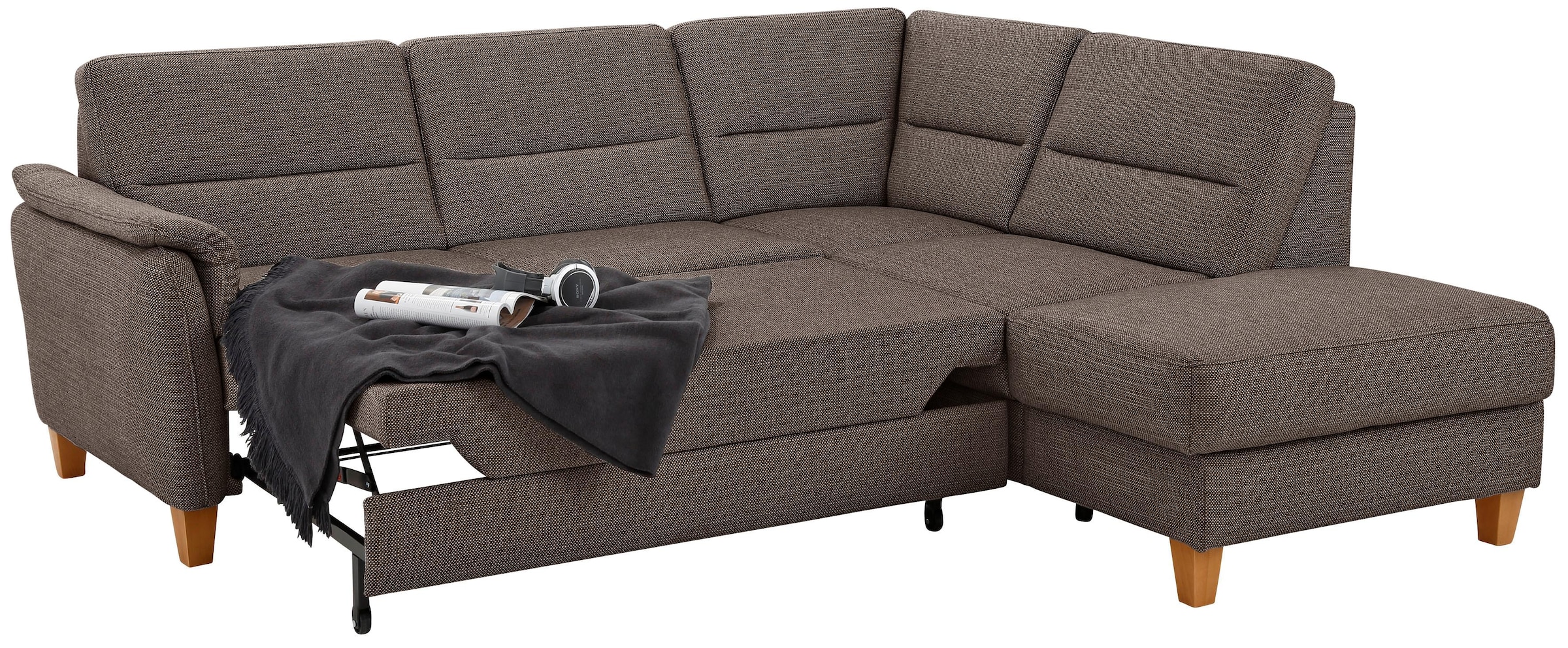 Home affaire Ecksofa »Palmera L-Form«, Federkern, wahlweise mit Bettfunktion und mit/ohne Stauraum