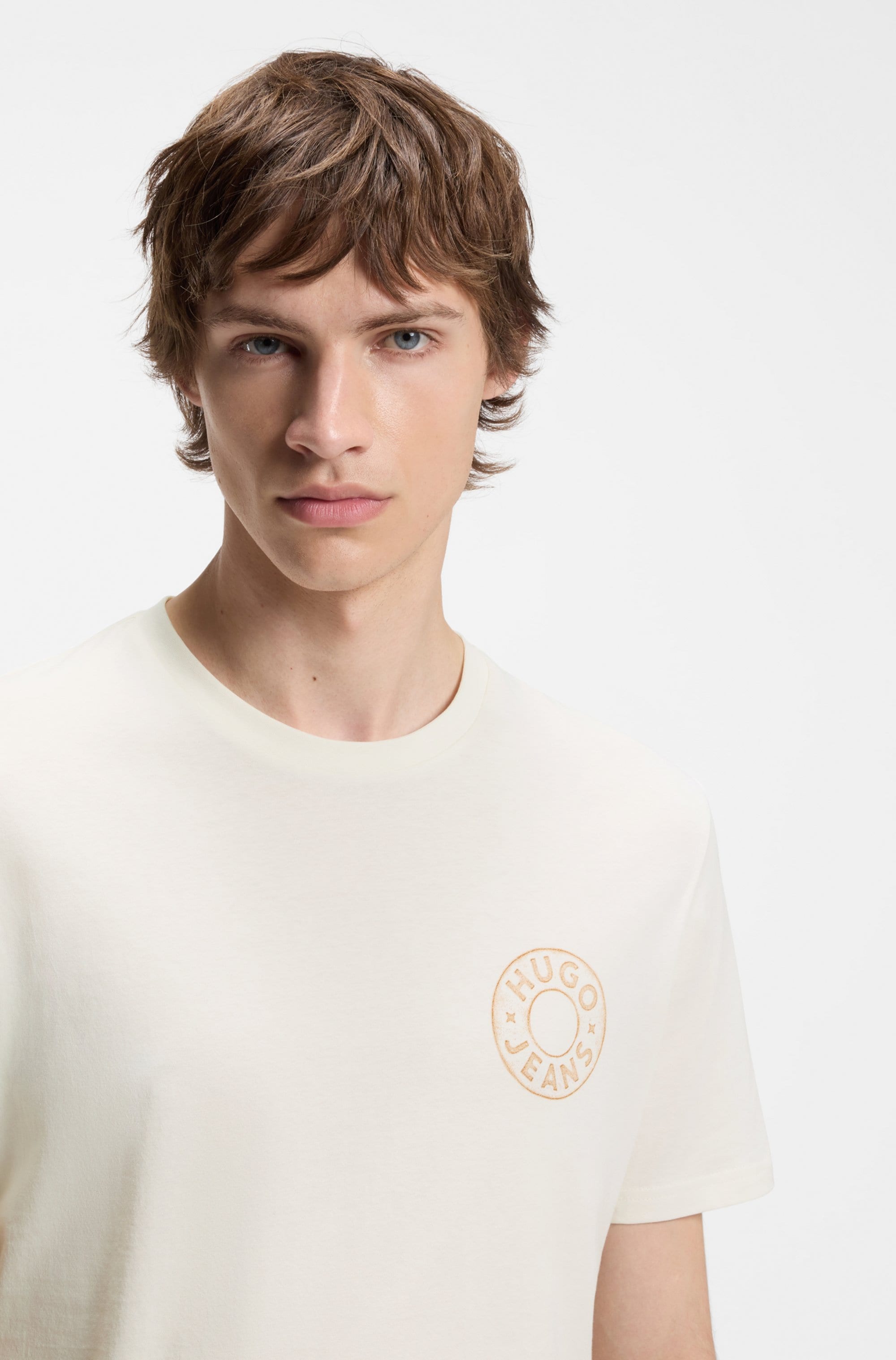 HUGO T-Shirt »Nemodo« Rundhalsausschnitt, reine Baumwolle, Brustdruck