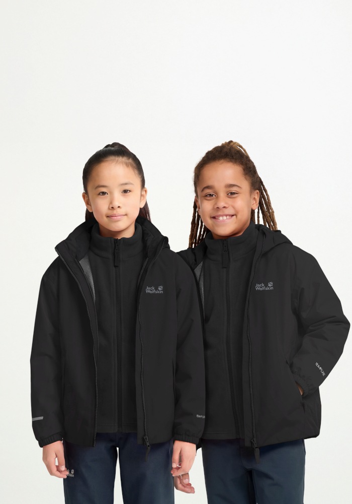 Jack Wolfskin 3-in-1-Funktionsjacke "ICELAND 3IN1 JKT K" Langarm-Design, aus Polyester, in Größen von 104 bis 176