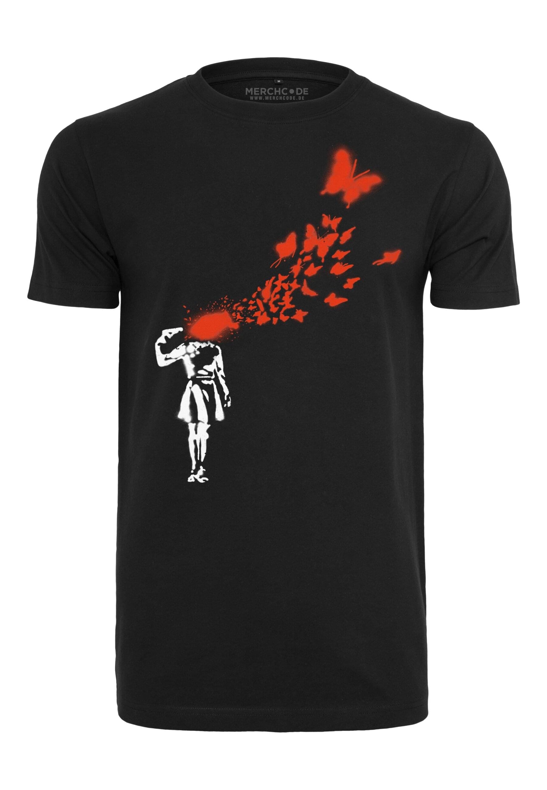 T-Shirt »Merchcode Herren Brandalised - Banksy´s Graffiti Butterfly Tee«, (1 tlg.)