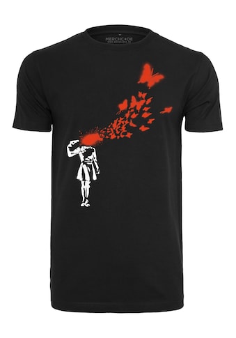 T-Shirt »Merchcode Herren Brandalised - Banksy´s Graffiti Butterfly Tee«, (1 tlg.)