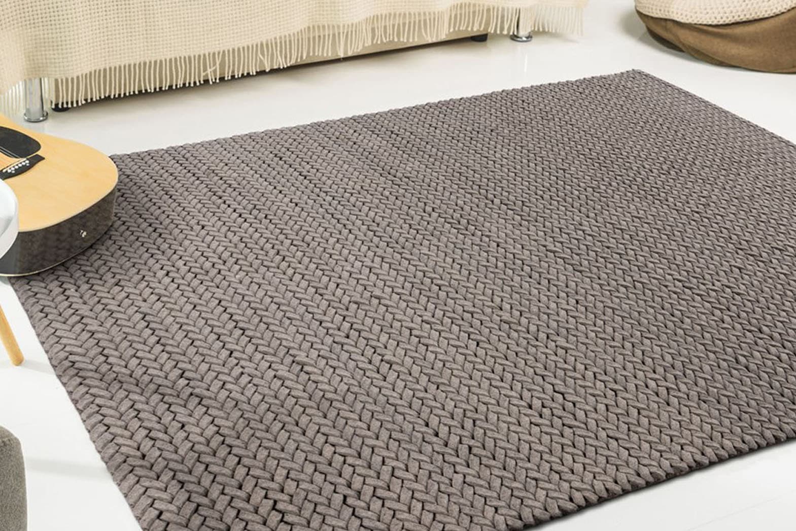 Teppich PADIRO "Robbie 125", braun, B:200cm H:21mm L:290cm, Wolle, Teppiche, Teppich