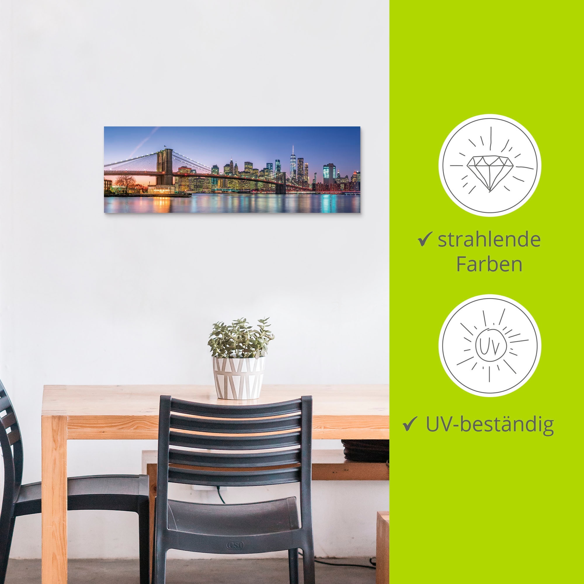 Artland Wandbild »Skyline New York City«, New York, (1 St.), als Alubild, Outdoorbild, Leinwandbild, Poster, Wandaufkleber