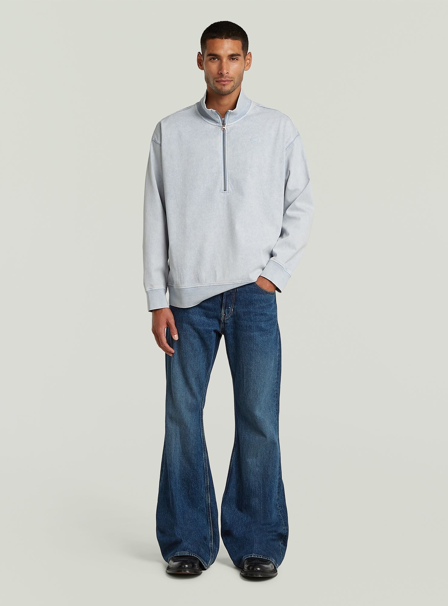 G-STAR Longpullover »Washed HB Relaxed Half Zip Sweatshirt«