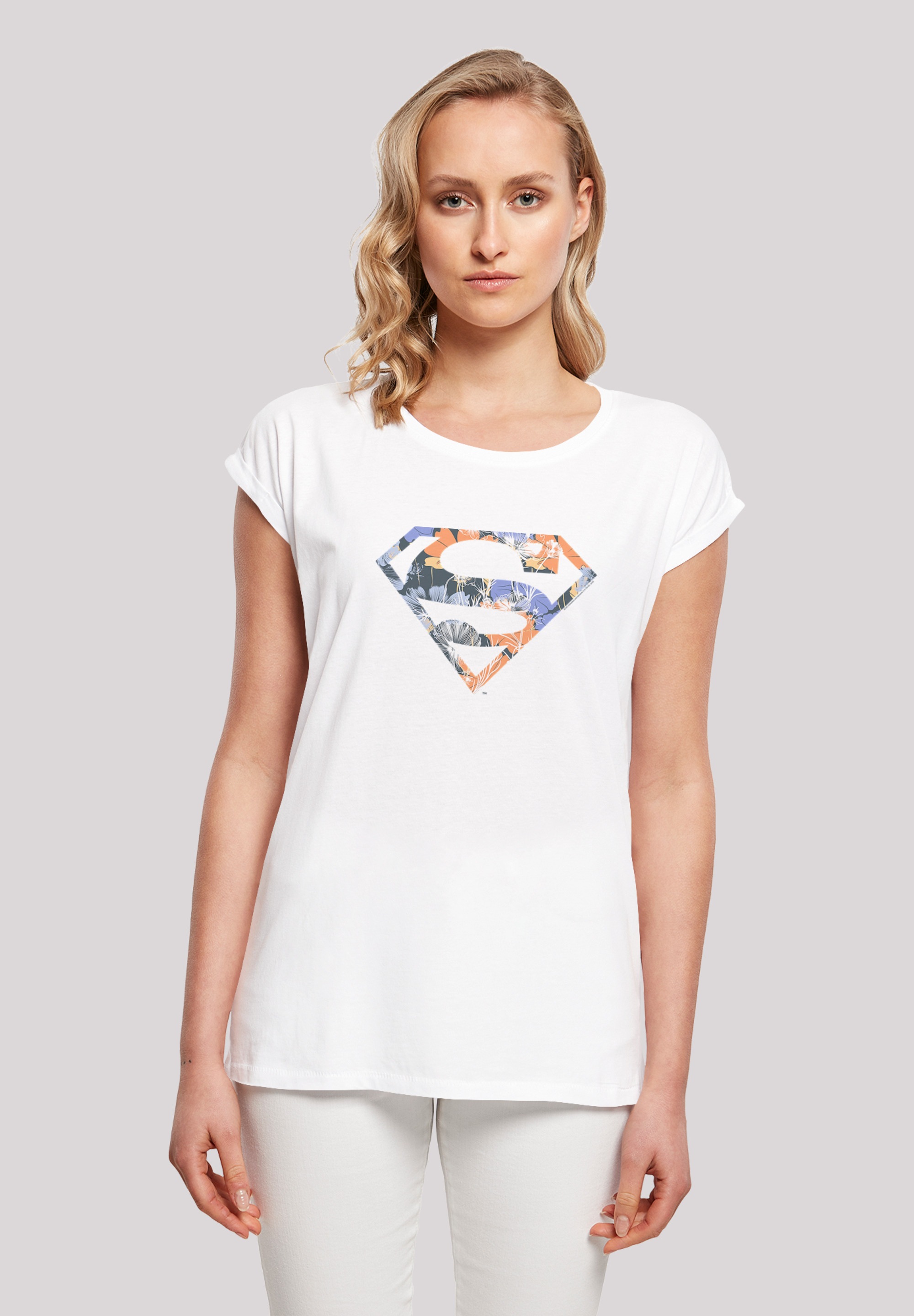 F4NT4STIC T-Shirt "DC Comics Superman Floral Logo Superheld", Print