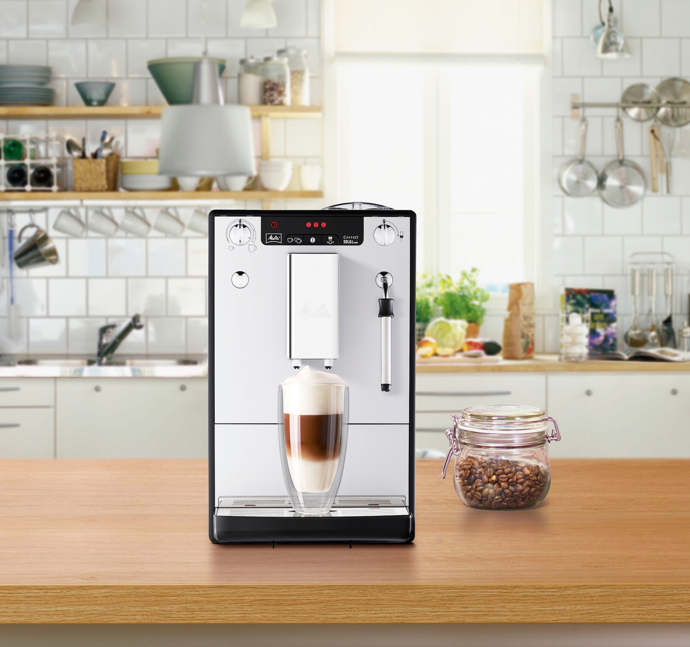 Melitta Kaffeevollautomat »Solo® & Milk auf Café crème Milchschaum Espresso Touch, Düse One E953-202, Raten silber/schwarz«, BAUR | & für per