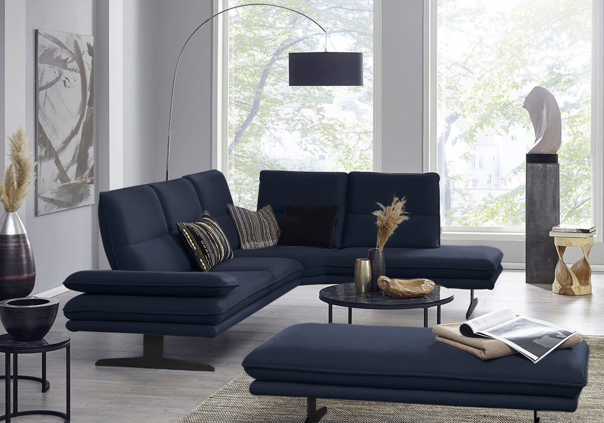 W.SCHILLIG Ecksofa »broadway, Designsofa, toller Sitzkomfort, zeitlos, elegant, L-Form«, Sitztiefenverstellung, Kopfteil- & Seitenteilverstellung, Breite 284cm