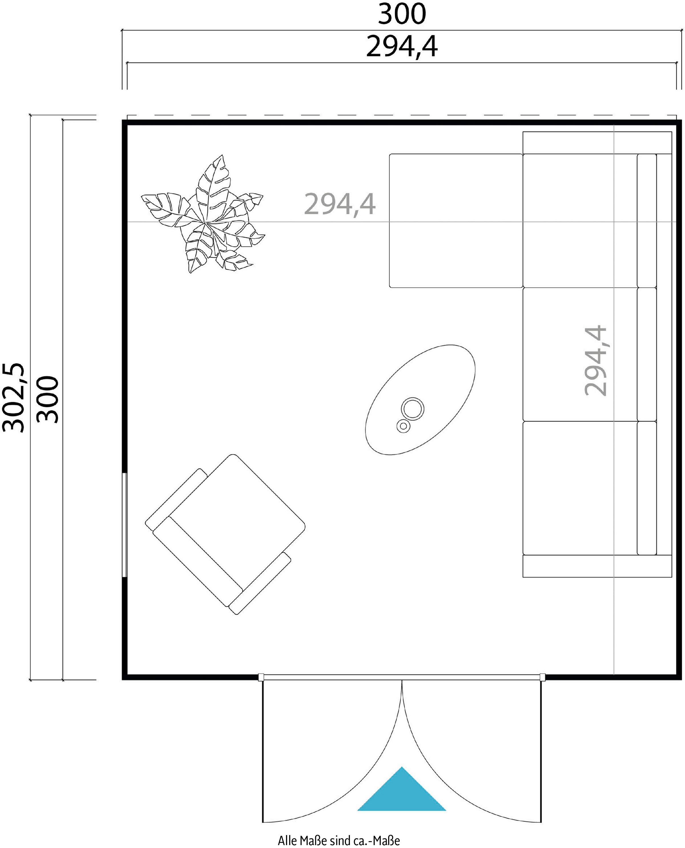 LASITA MAJA Gartenhaus »PALERMO 1«, (Set, inkl. Fussbodenbretter zum verlegen)