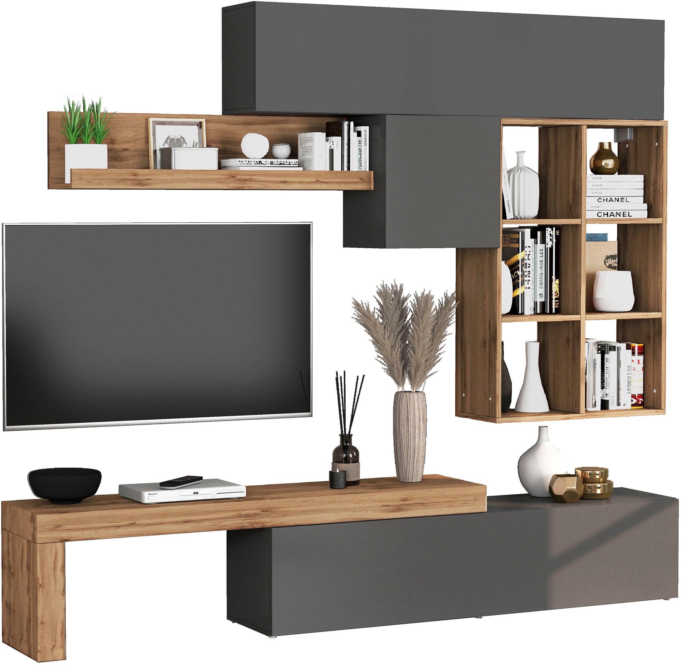 INOSIGN Wohnwand »Chronos Wohnwand, Medienwand, 5-er set« 5 Stk. tlg.