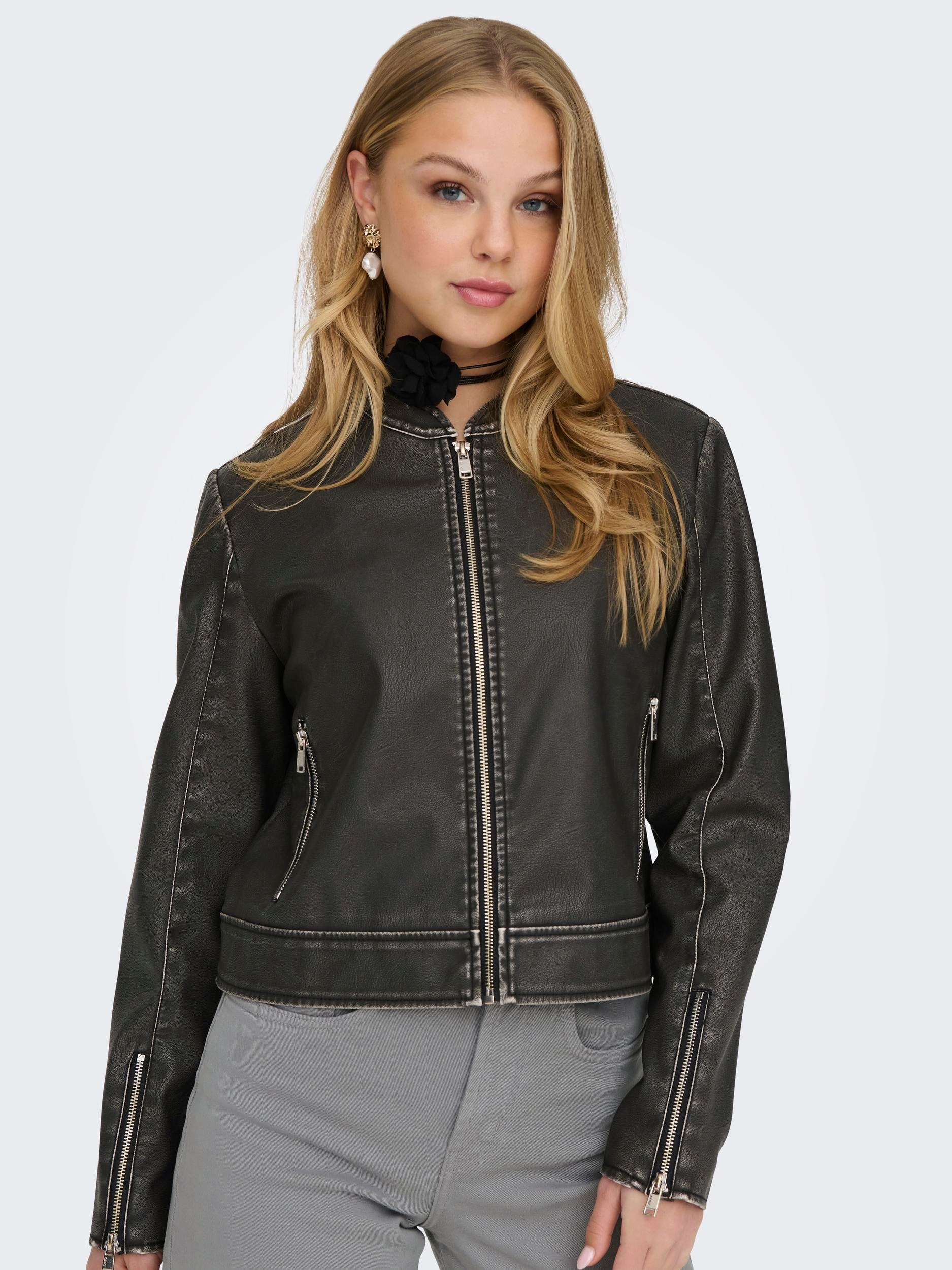 ONLY Lederjacke "ONLMINDY FAUX LEATHER WASHED JACKET OTW" günstig online kaufen