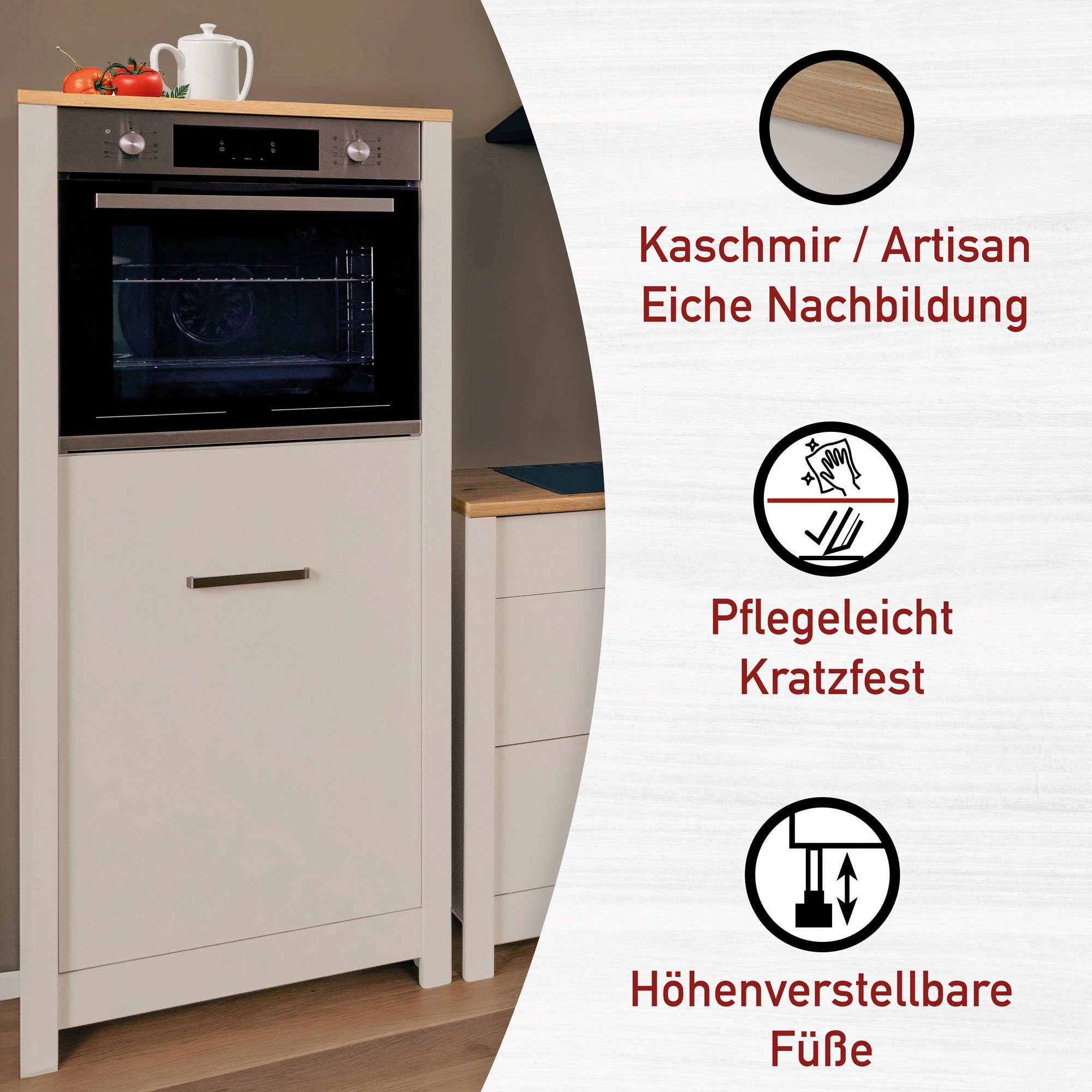 Inter Link Küchenzeile »Pienza, Einbauküche, Küchenblock, Küchenmodul, Kompaktküche« Ohne E-Geräte für Spülmaschine Backofen Kühlschrank B: 200 cm
