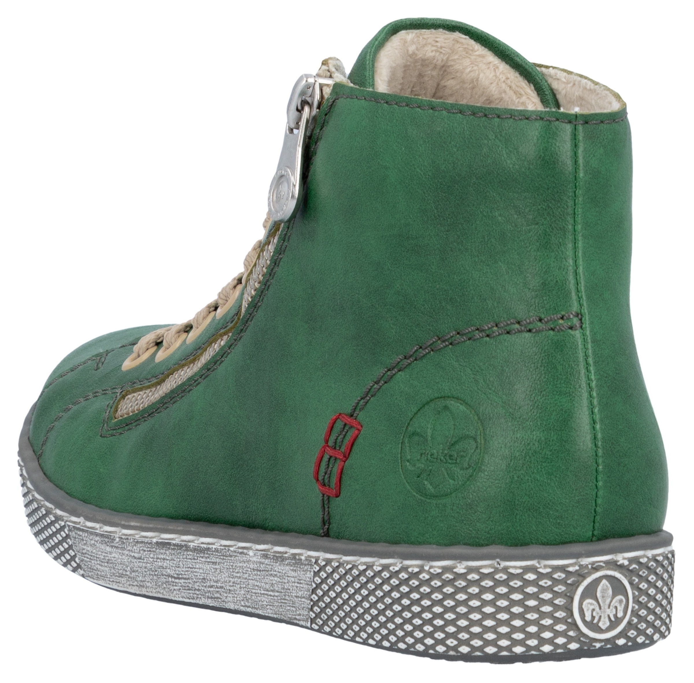 Rieker Schnürboots, Schnürstiefelette, Casual-Boots mit Reißverschluss außen