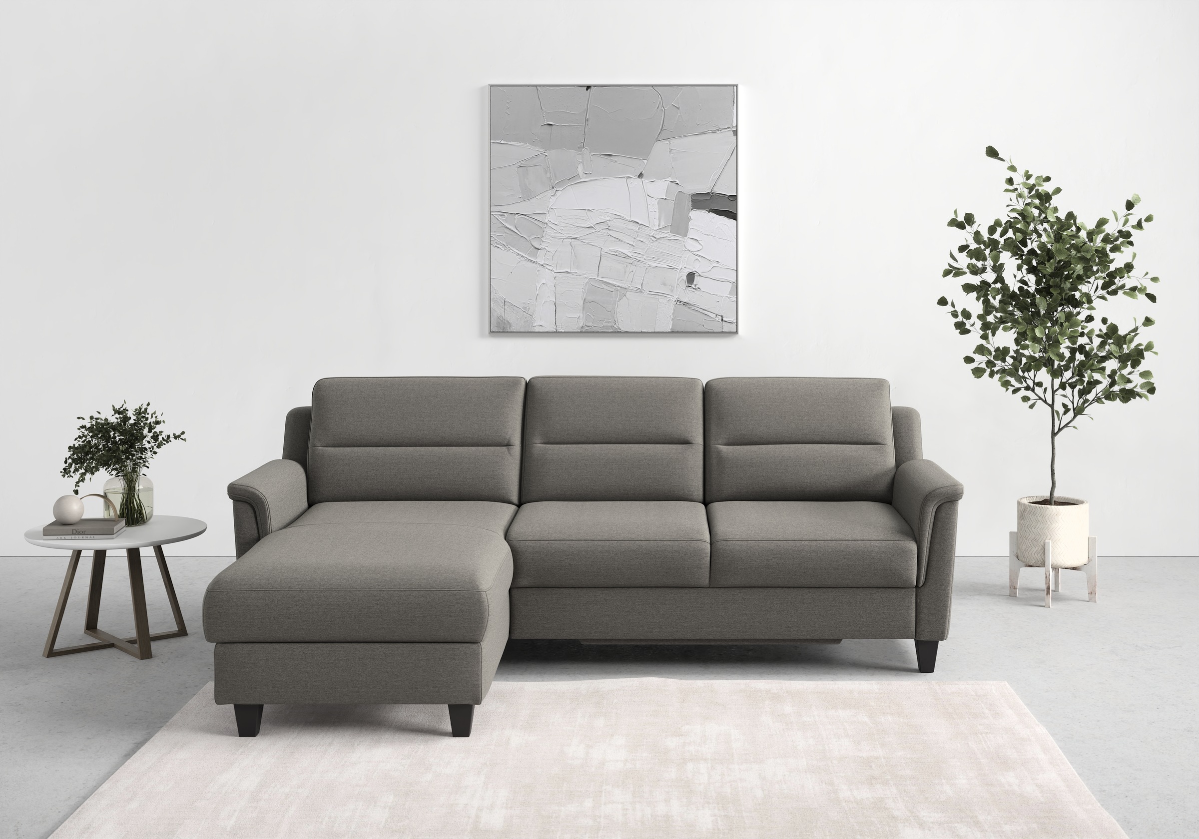 sit&more Ecksofa »Farö L-Form«, inklusive Federkern, wahlweise mit Bettfunktion und Bettkasten