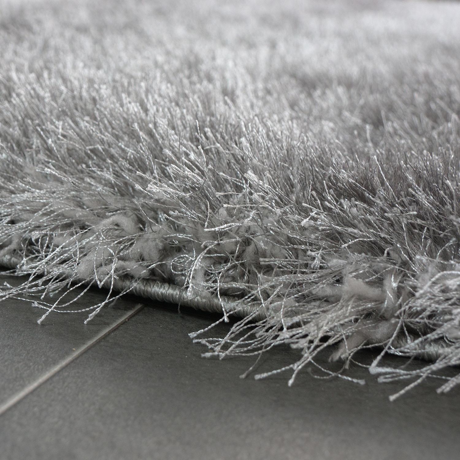 Paco Home Hochflor-Teppich »Glamour 300«, rechteckig, 70 mm Höhe, Uni Farben, mit weichem Glanz Garn, auch als Läufer erhältlich
