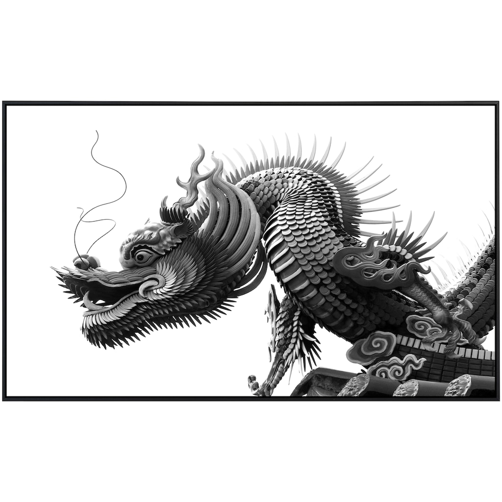 Papermoon Infrarotheizung »Chinesischer Drache Schwarz & Weiß«
