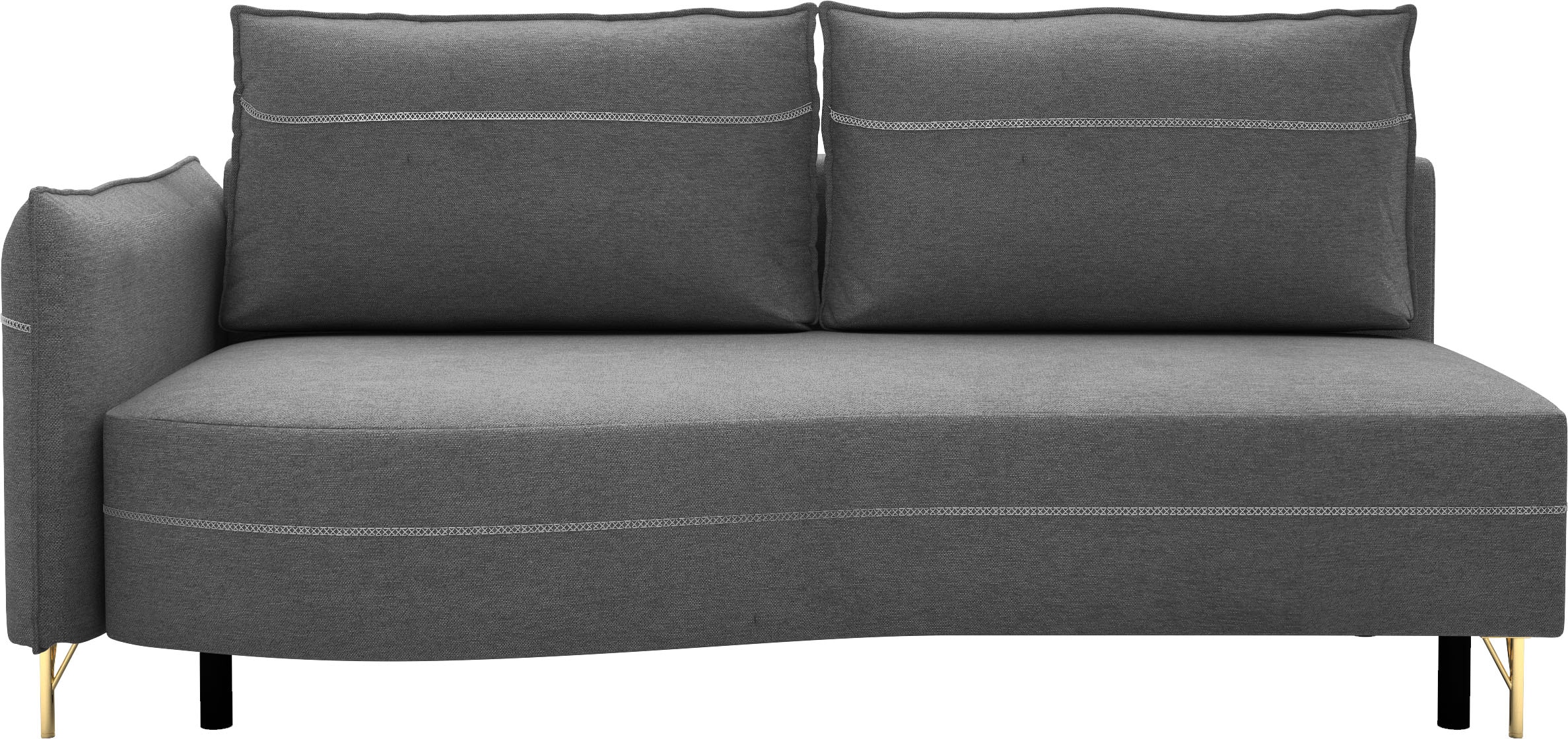 exxpo - sofa fashion Loungesofa »mit toller Kontrastnaht, Solitärmöbel, bequem, schmale Armlehne«, Schlafsofa mit Bettfunktion und Bettkasten, komfortabler Federkern