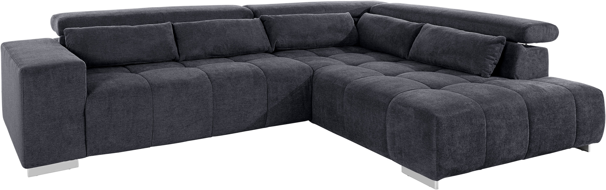 COTTA Ecksofa »Orion L-Form«, mit Kopfteilverstellung & 5 Nierenkissen