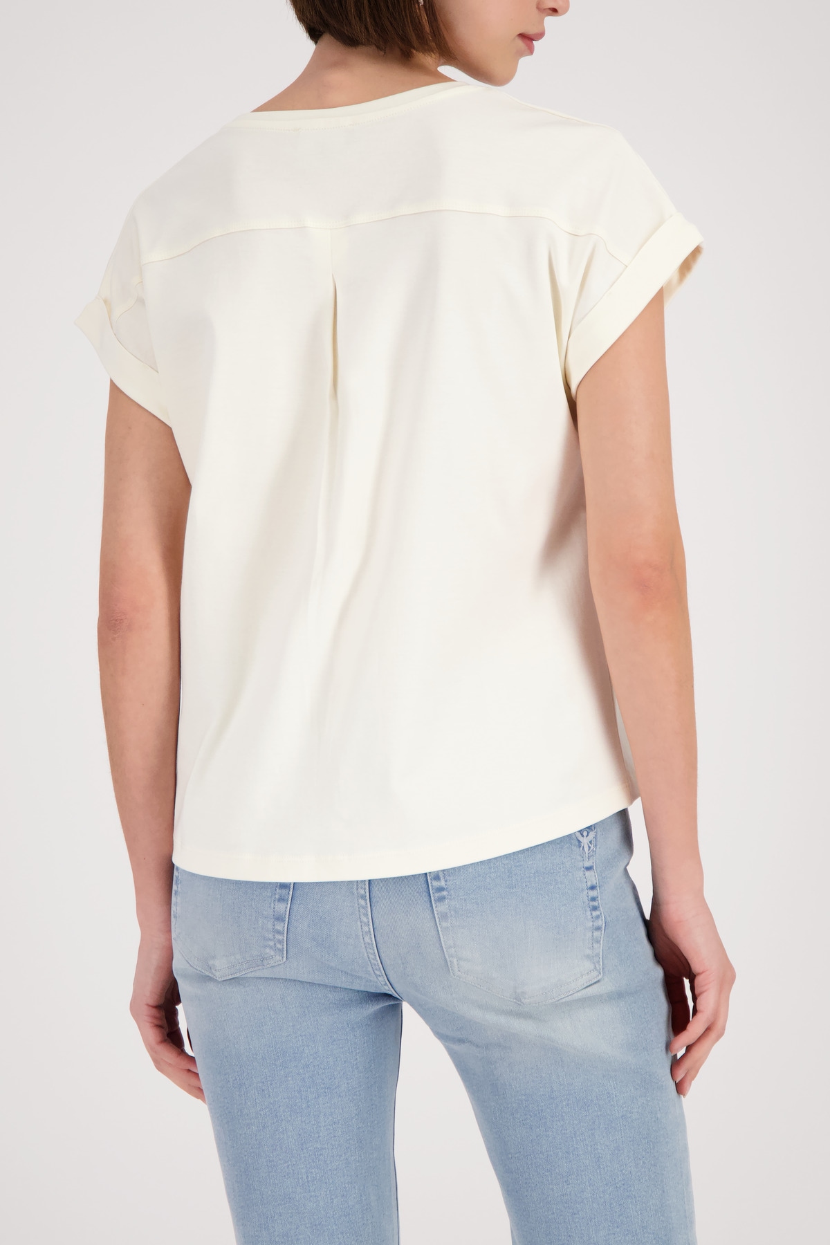 Monari T-Shirt »Shirt Basic Pima« Regular fit mit Rückenfalte