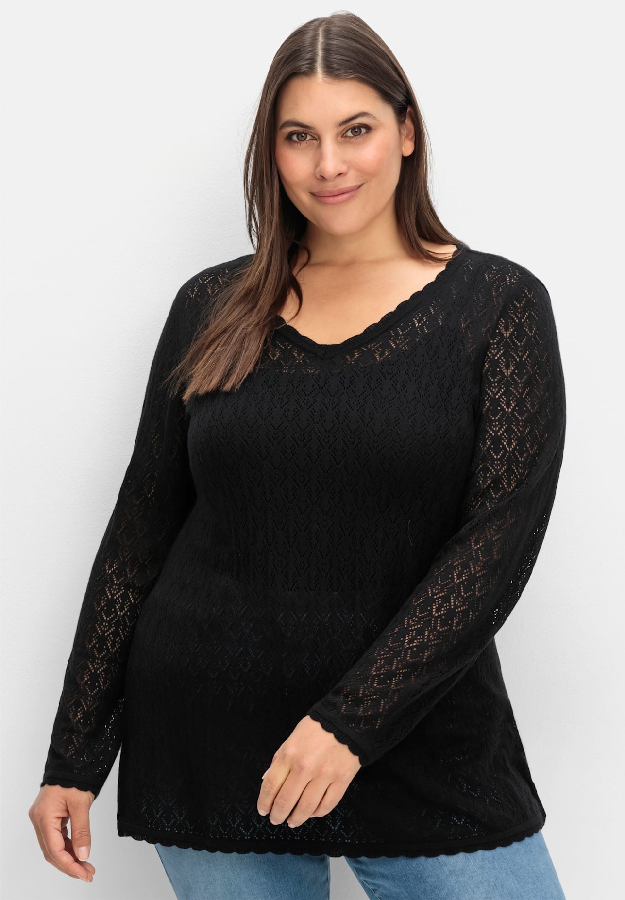 Sheego Strickpullover "V-Ausschnitt-Pullover" günstig online kaufen