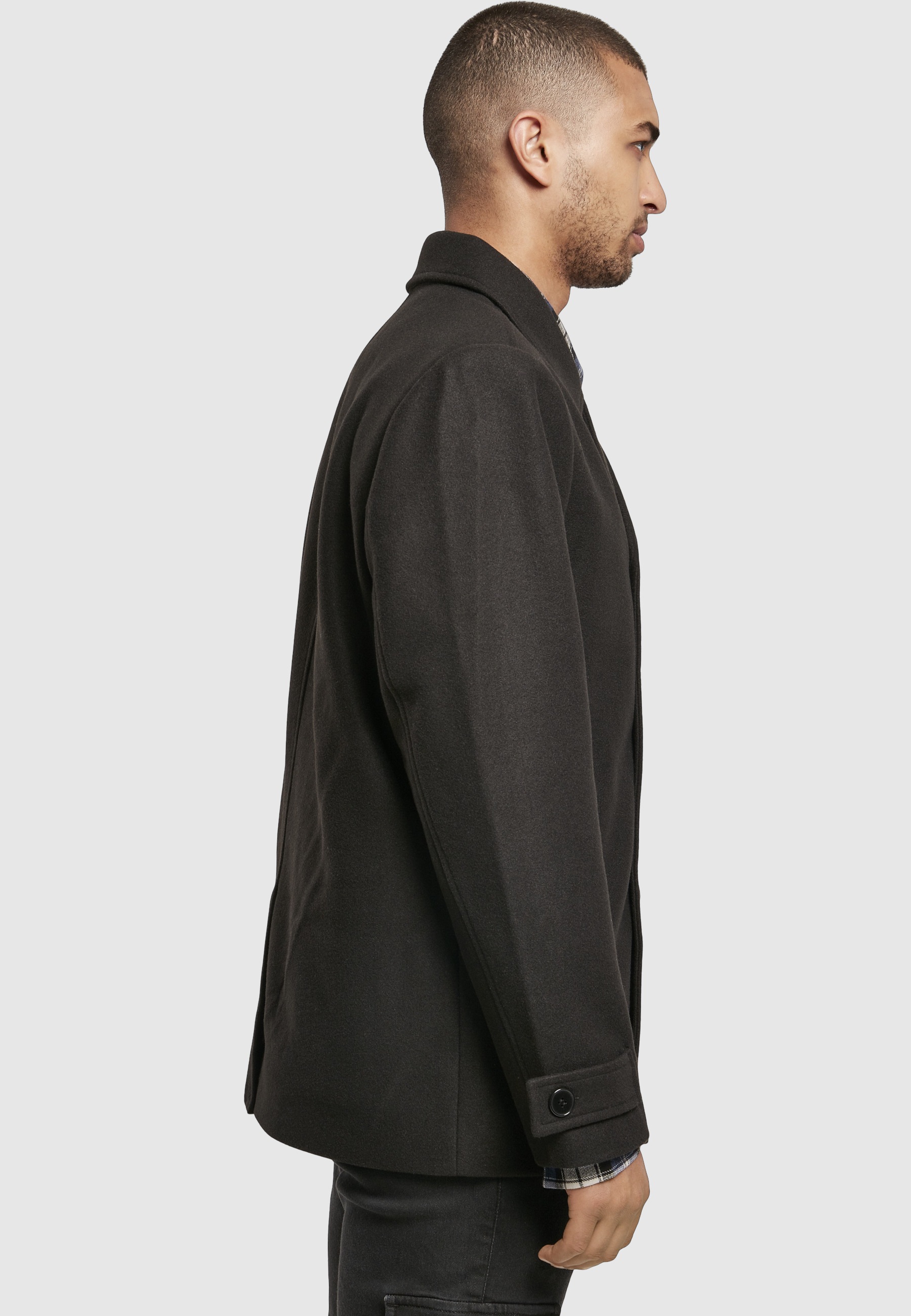 URBAN CLASSICS Allwetterjacke »Urban Classics Herren Classic Pea Coat« 1 Stk. tlg. ohne Kapuze