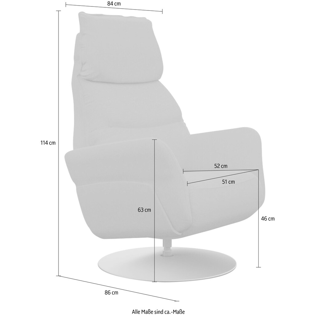 ADA trendline Relaxsessel »Thimo«, in Größe S, Liegefläche 178 cm, verstellbar, optional mit Aufstehhilfe