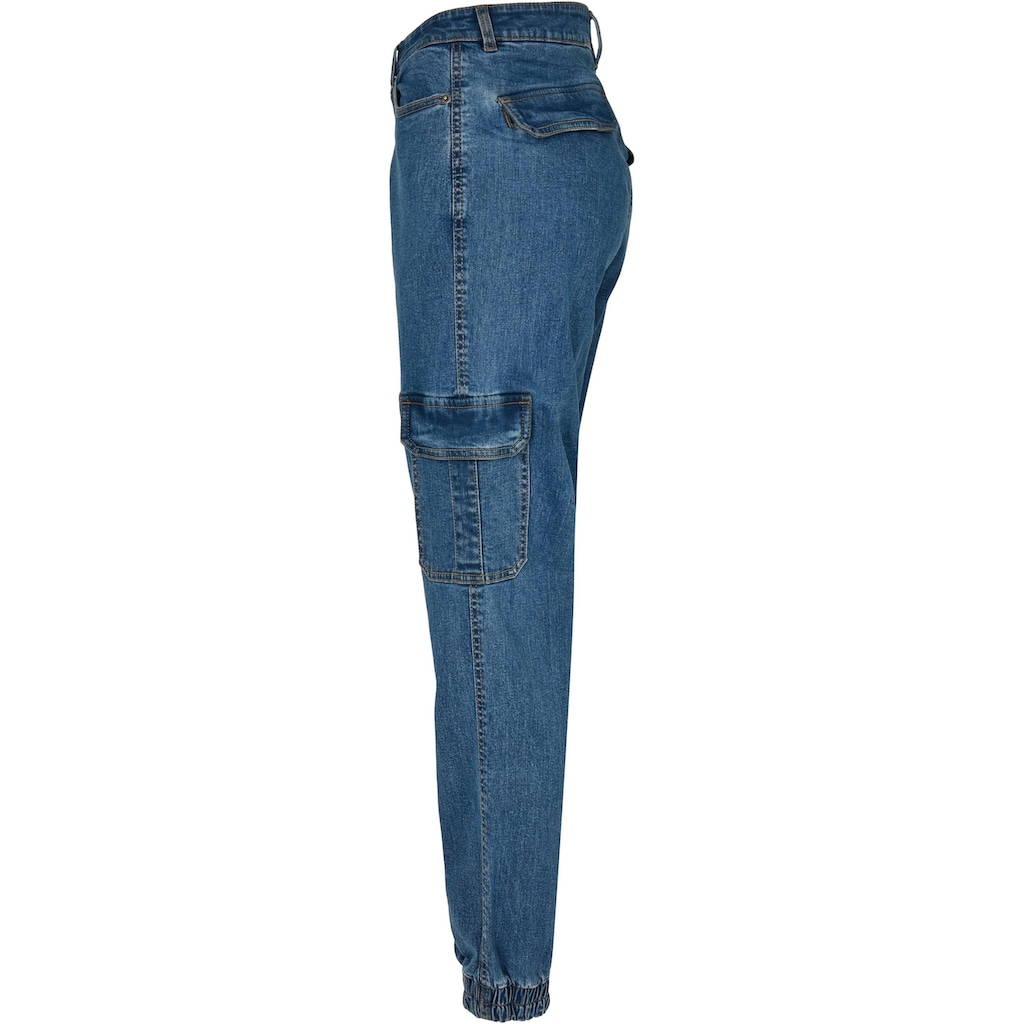 URBAN CLASSICS Stoffhose »Urban Classics Damen Ladies Organic Stretch Denim Cargo Pants«, (1 tlg.)