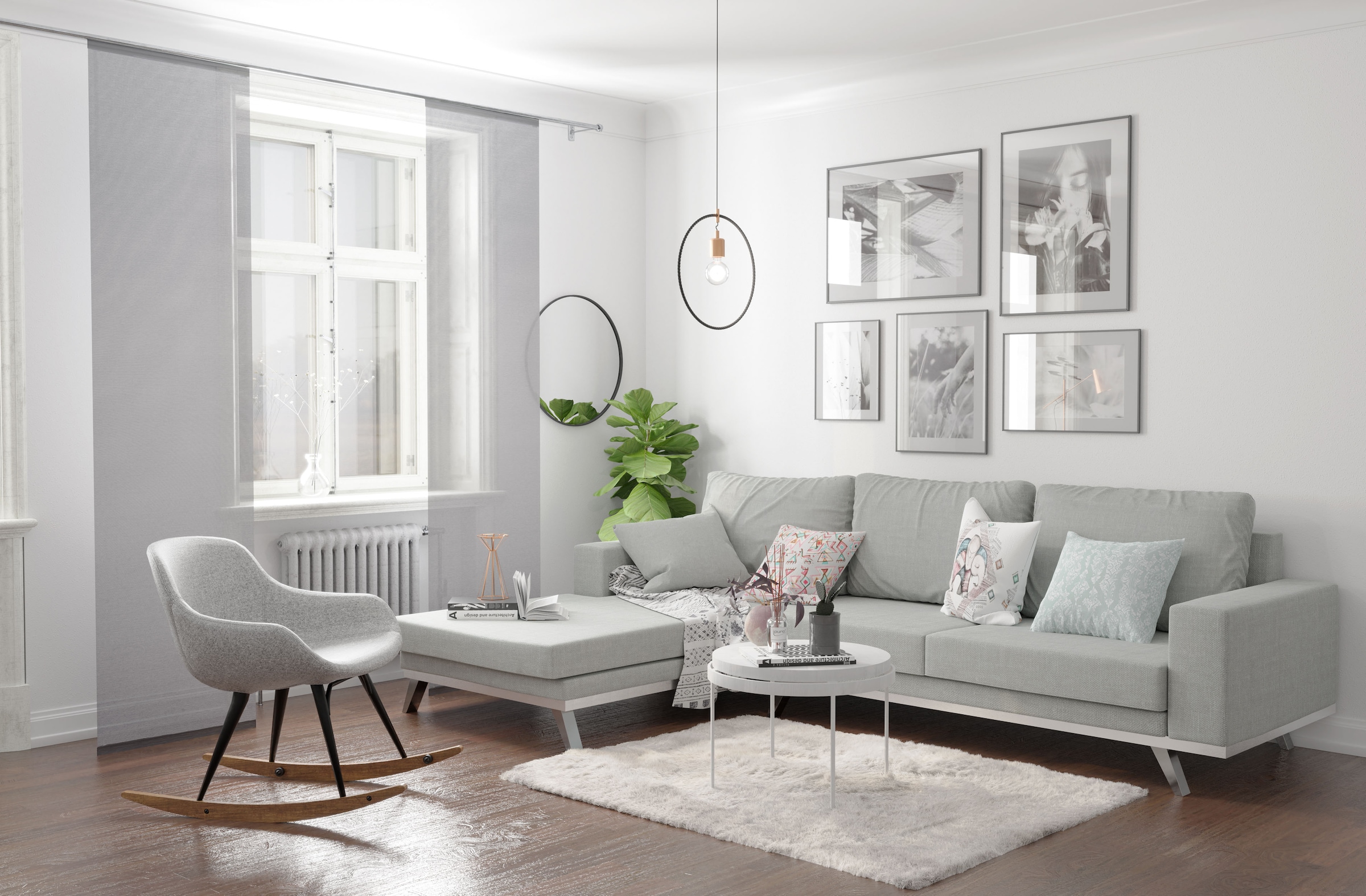 HOMING Schiebegardine "Manhattan" Klettband 1 Stk. tlg. modern, Wohnzimmer, Schlafzimmer