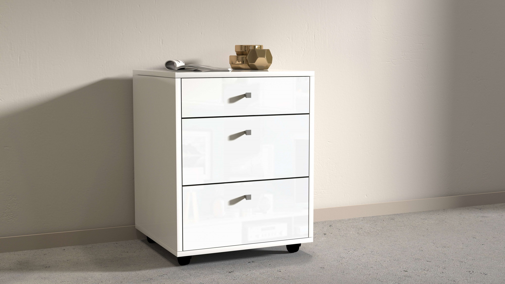 INOSIGN Rollcontainer »ESSE«, (1 St.), mit 3 Schubladen, Schreibtischcontainer, Höhe 61 cm