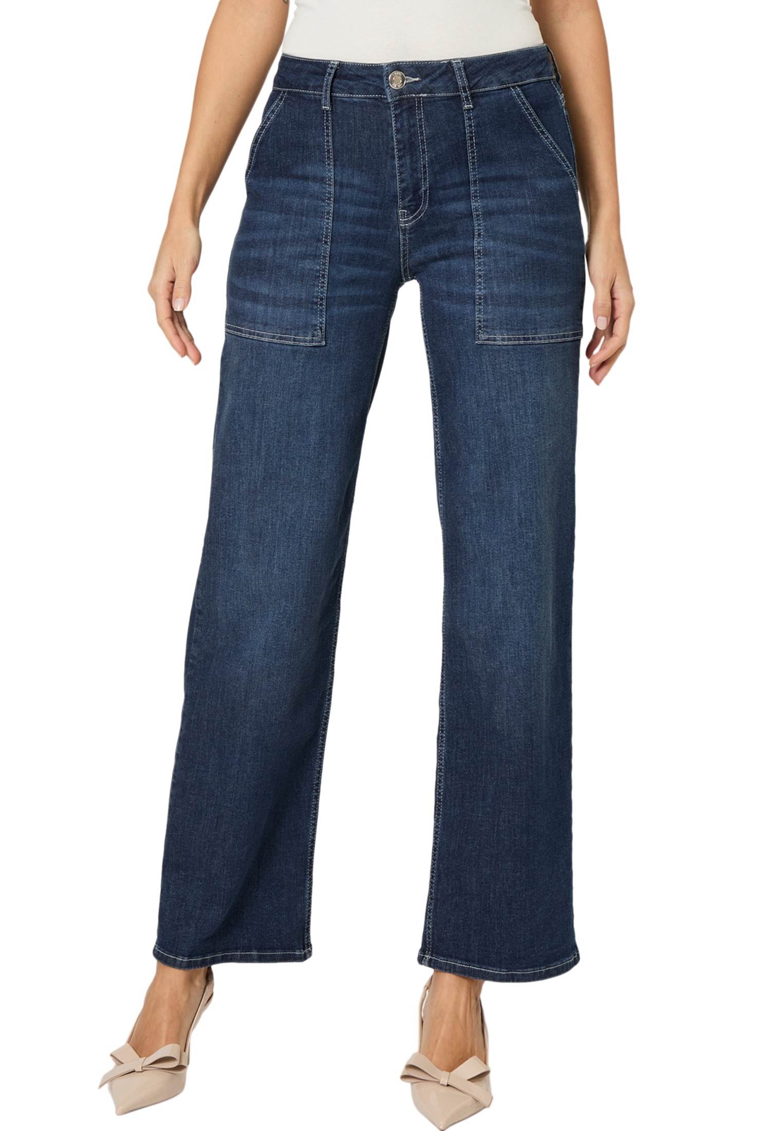 Zero Slim-fit-Jeans "zero Damen Jeans Style WITNEY Wide Leg 32 Inch" günstig online kaufen