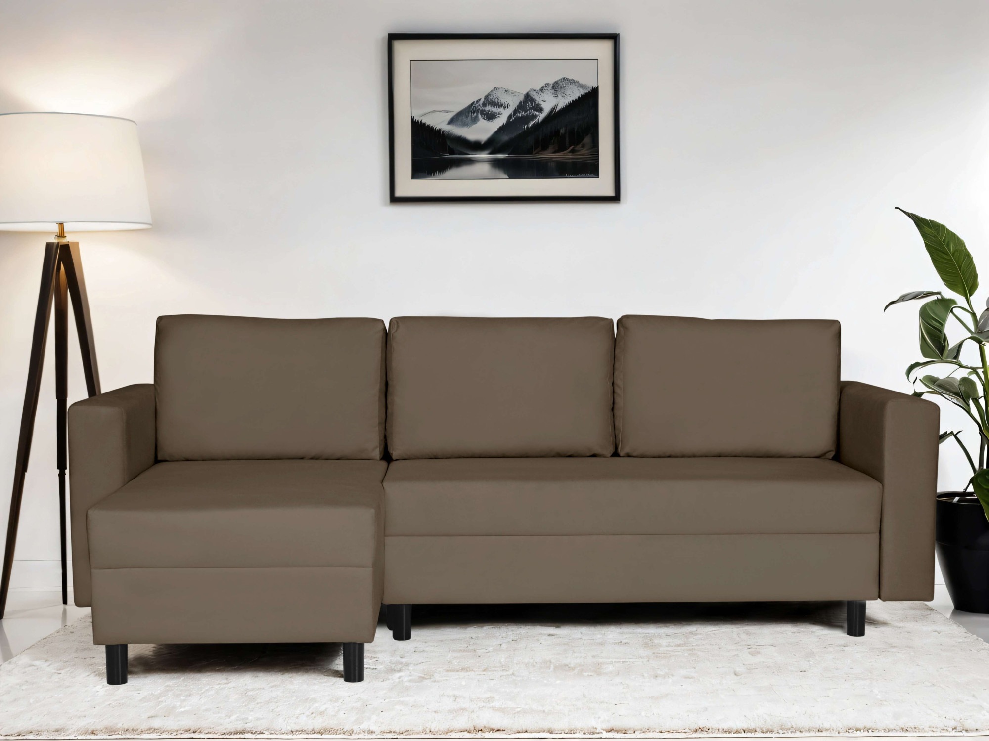 Home affaire Ecksofa "GLENOE Schlafsofa mit Bettkasten, Recamiere beidseiti günstig online kaufen