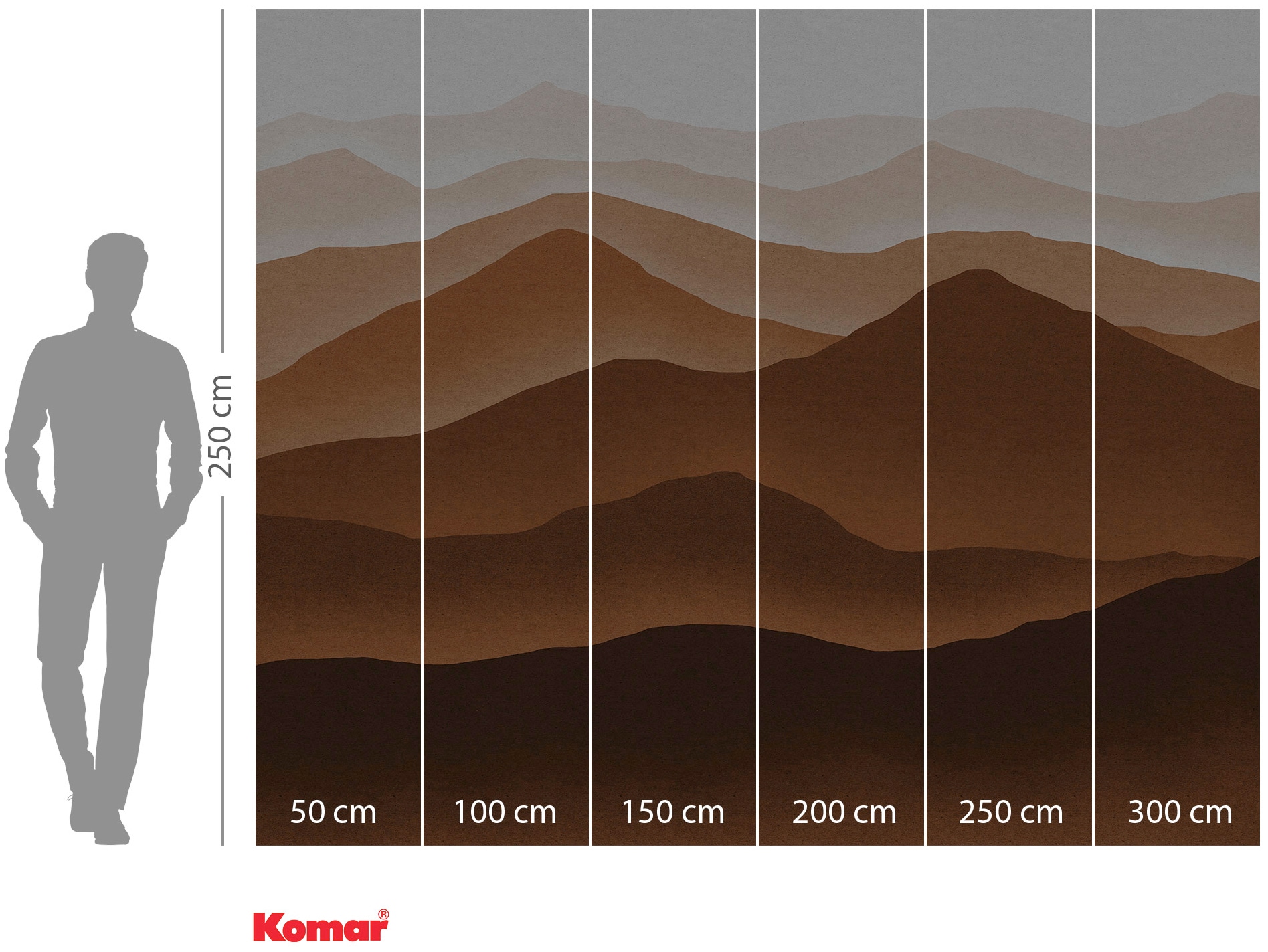 Komar Vliestapete »Digitaldruck Vlies - Macchiato Mountains - Größe 300 x 250 cm«, bedruckt, Wohnzimmer, Schlafzimmer