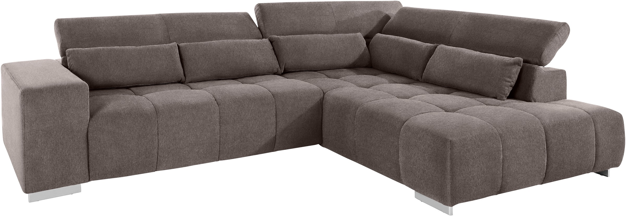 COTTA Ecksofa »Orion L-Form«, mit Kopfteilverstellung & 5 Nierenkissen