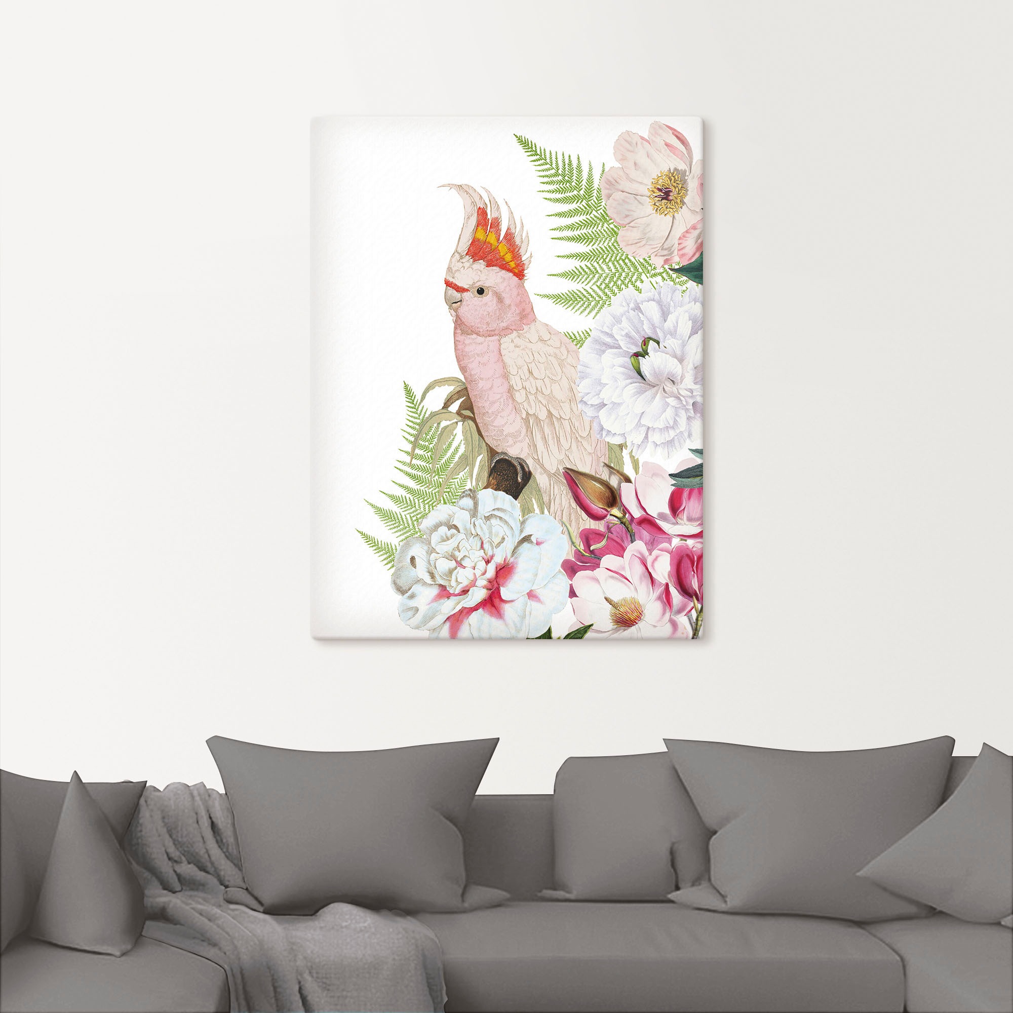 Artland Wandbild »Vintage Papagei II«, Vogelbilder, (1 St.), als Leinwandbild, Poster, Wandaufkleber in verschied. Größen