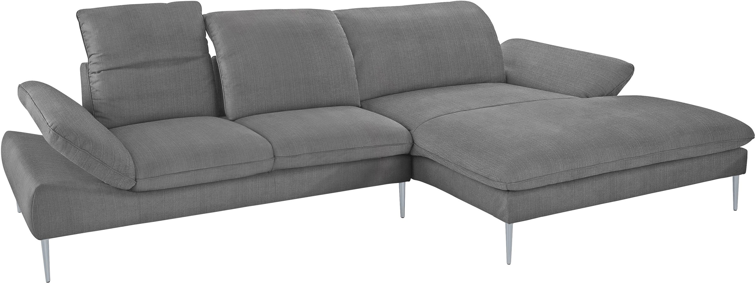 W.SCHILLIG Ecksofa »enjoy&MORE, Designsofa, bequem, zeitlos und elegant, L-Form«, mit Sitztiefenverstellung, Füße silber matt, Breite 340 cm