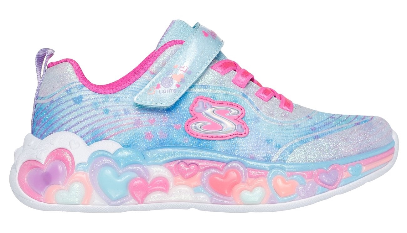 Skechers Sneaker »ETERNAL HEART LIGHTS«, Blink,-Klettschuh mit Herz-Applikation, Größenschablone zum Download